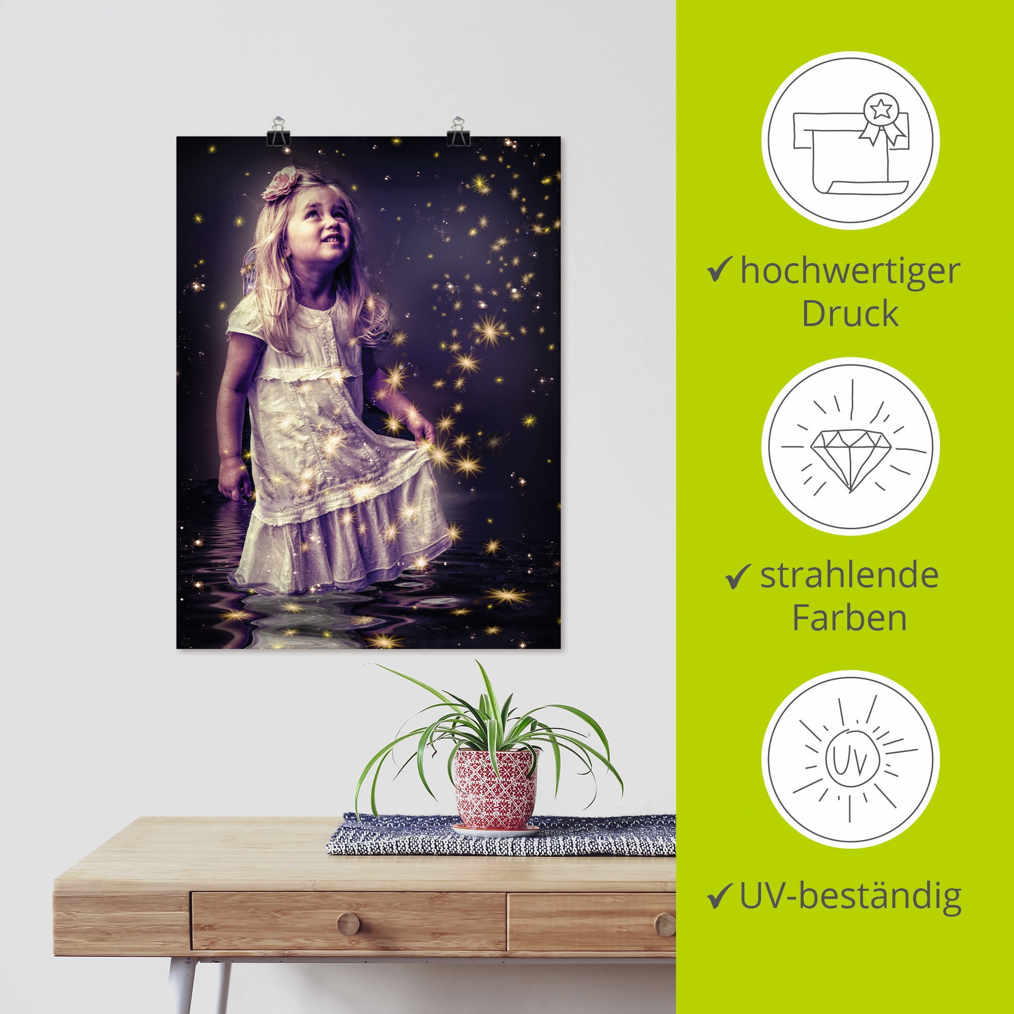 Artland Poster »Märchen - Sterntaler«, Geschichten & Märchen, (1 St.), als Alubild, Leinwandbild, Wandaufkleber oder Poster in versch. Größen