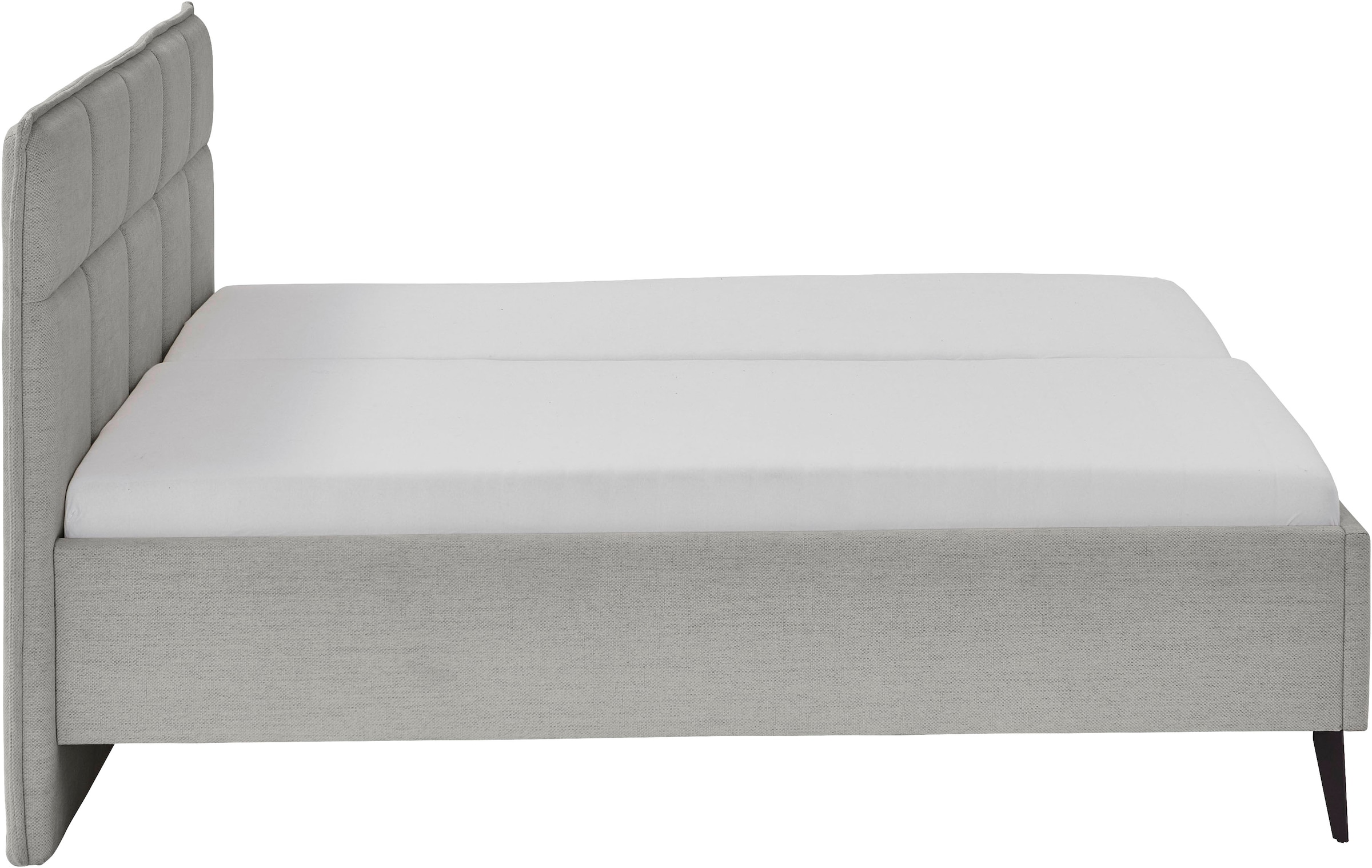 meise.möbel Polsterbett »Paulo wahlweise mit Bettkasten, erhältlich in den Breiten 160 & 180cm« wahlweise mit Holz- oder Metallfuß