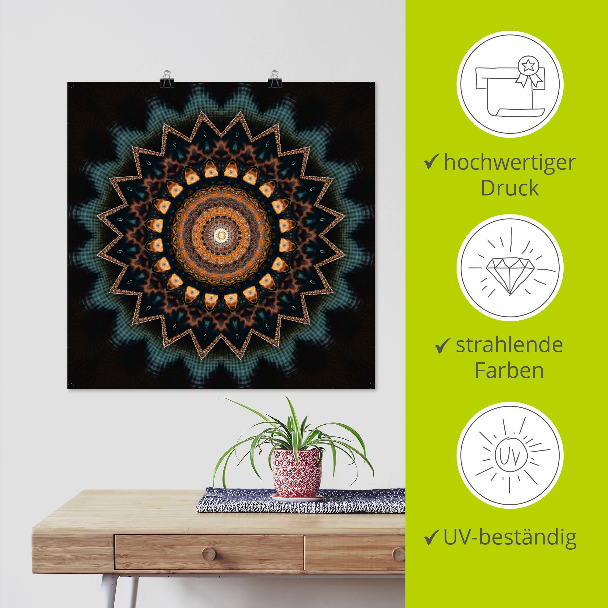 Artland Wandbild »Mandala kosmisches Bewusstsein«, Muster, (1 St.), als Alubild, Outdoorbild, Leinwandbild, Poster, Wandaufkleber