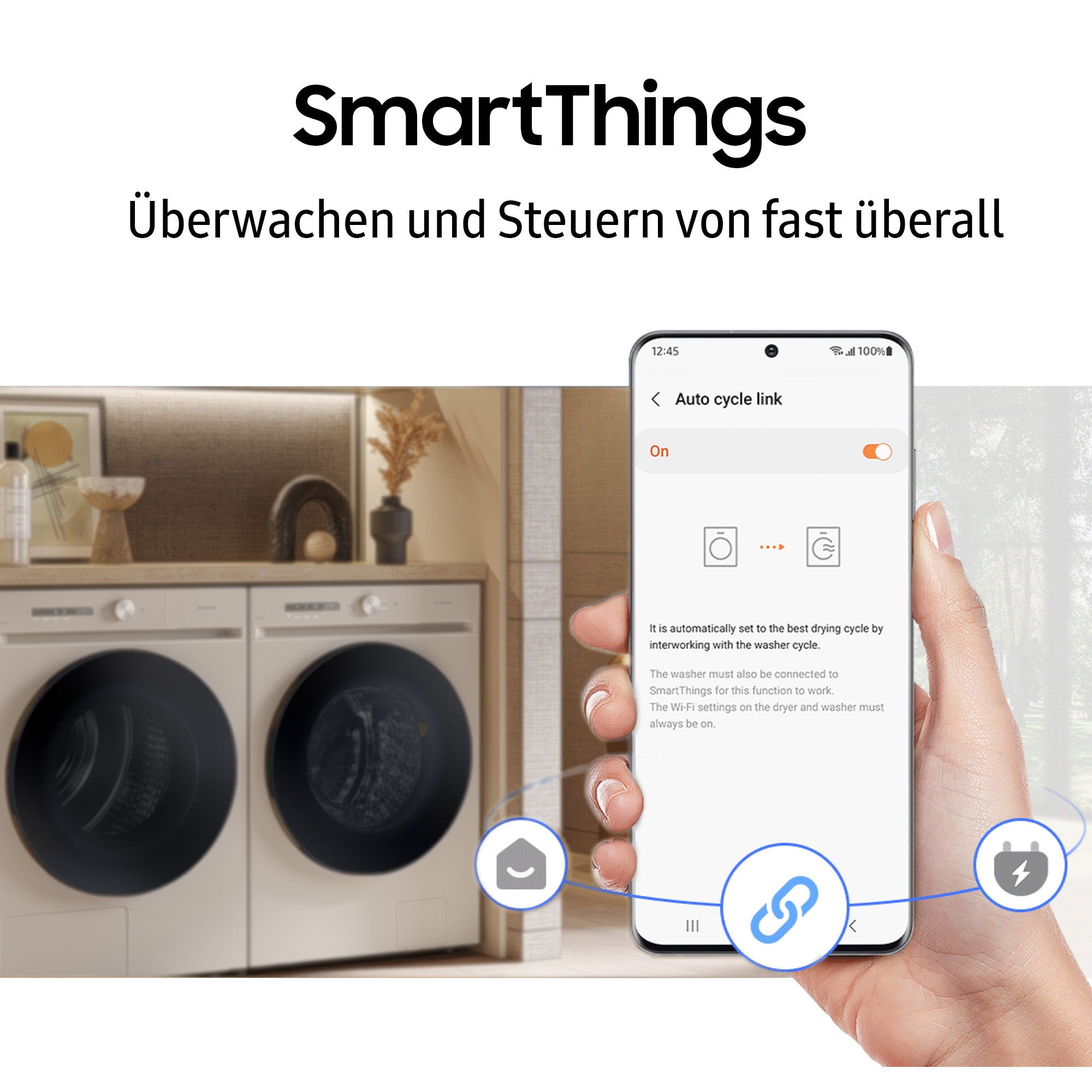 Samsung Waschmaschine WW8400D »WW90DB8U95GH«, 9 kg, 1400 U/min