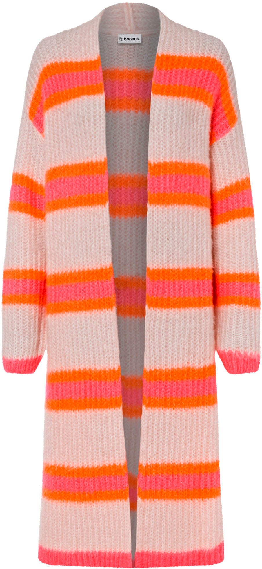 bonprix Strickmantel aus Polyester, flauschiges Garn, bequeme Passform, Casual Stil