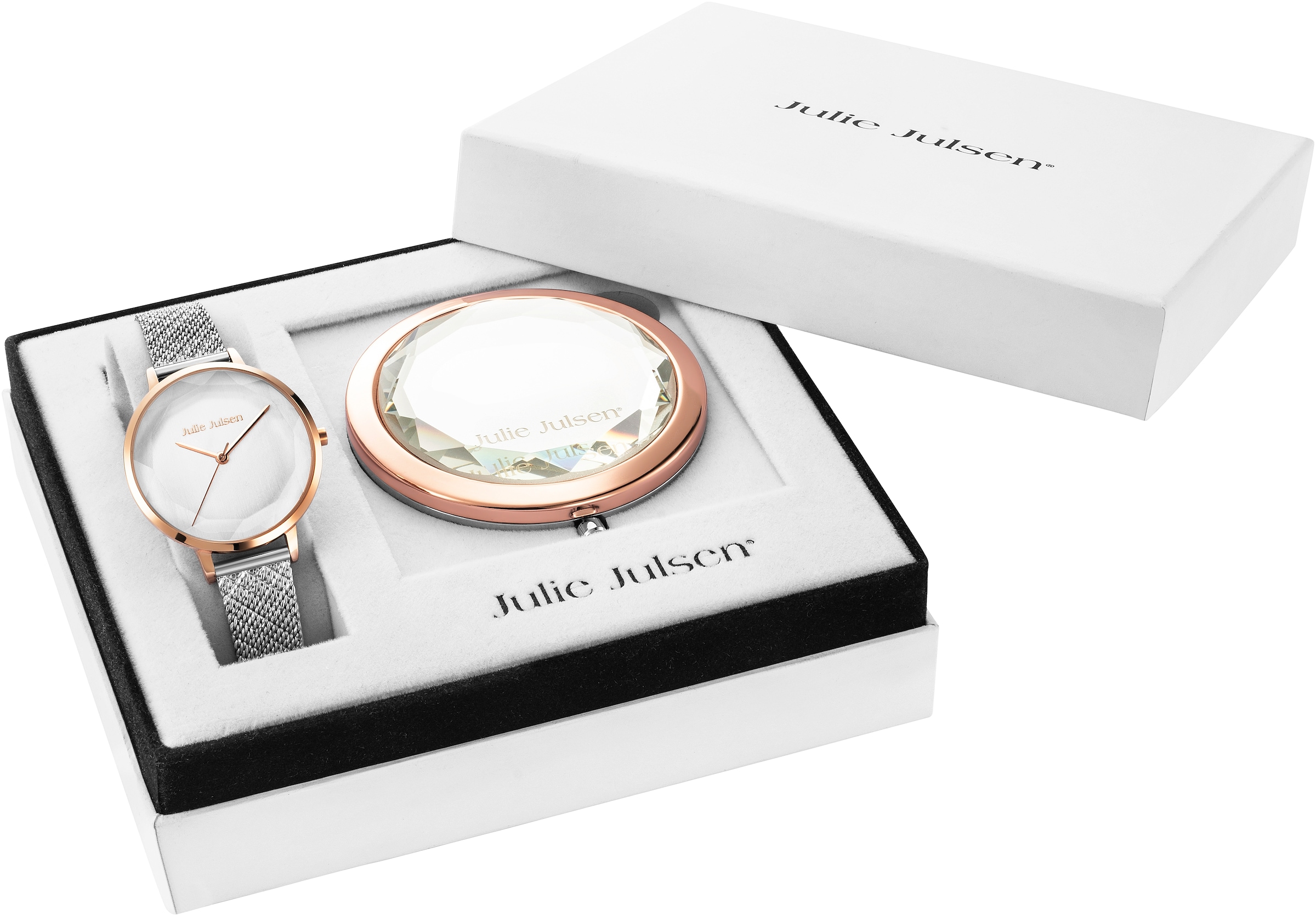 Quarzuhr »Beauty Rosé Silver, JJW1176RGSME-SET«, (Set, 2 tlg., Geschenkset - Uhr mit...