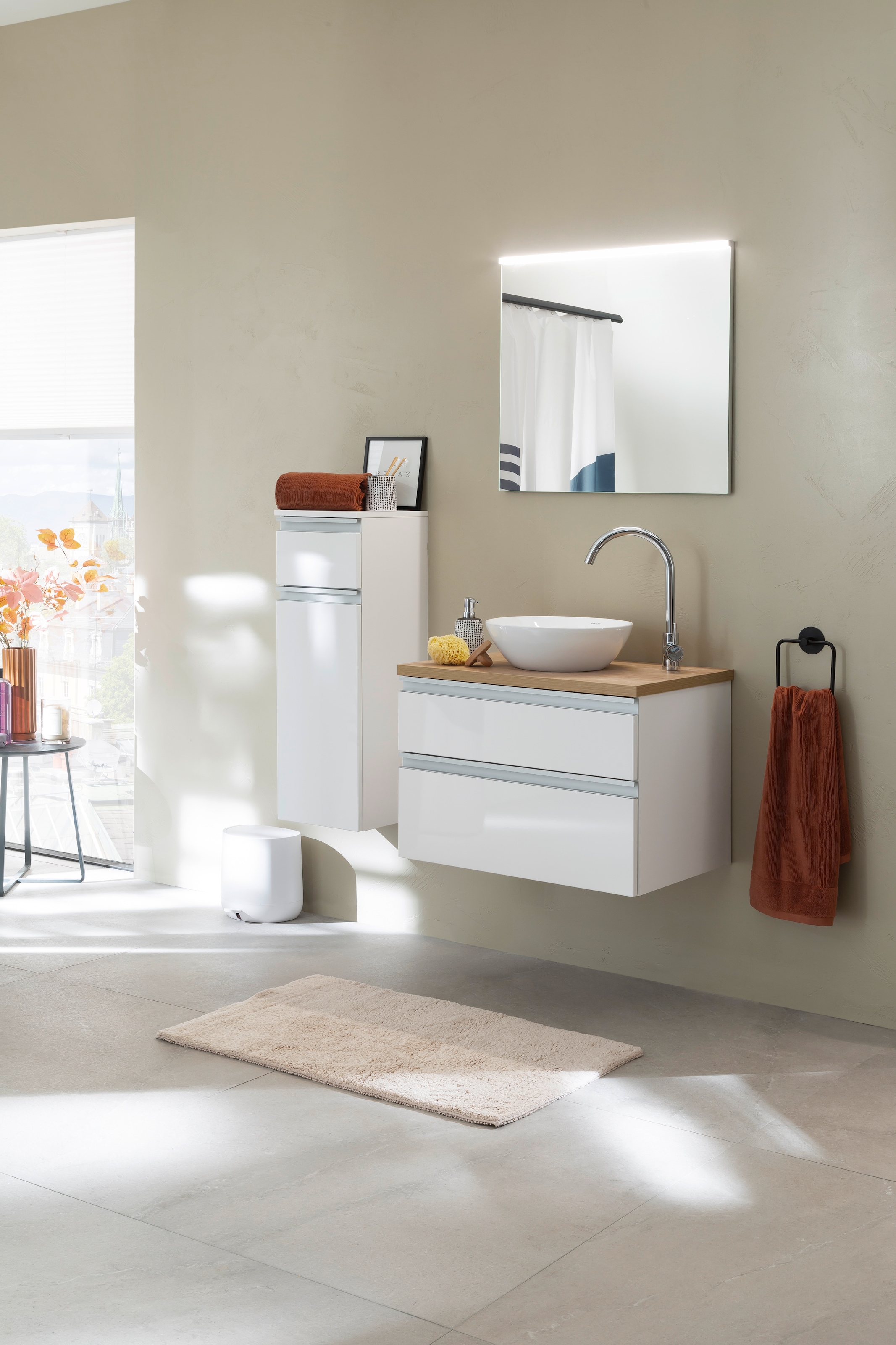 SCHÖNER WOHNEN-Kollektion Badematte »Bahamas  Uni« Höhe 30 mm fußbodenheizungsgeeignet beidseitig verwendbar