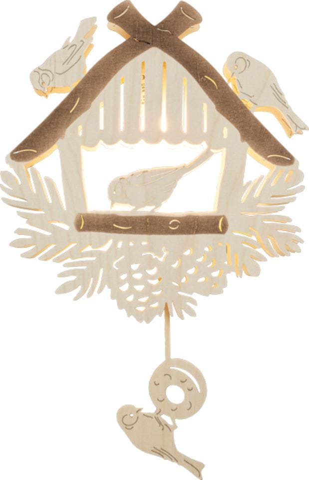 Saico Original LED Fensterbild »Vogel-Fütterung, inkl. LED-Leuchtmittel, warmweiß« E14 BxHxT: 26x40x4 cm, Größe Höhe: 40 cm