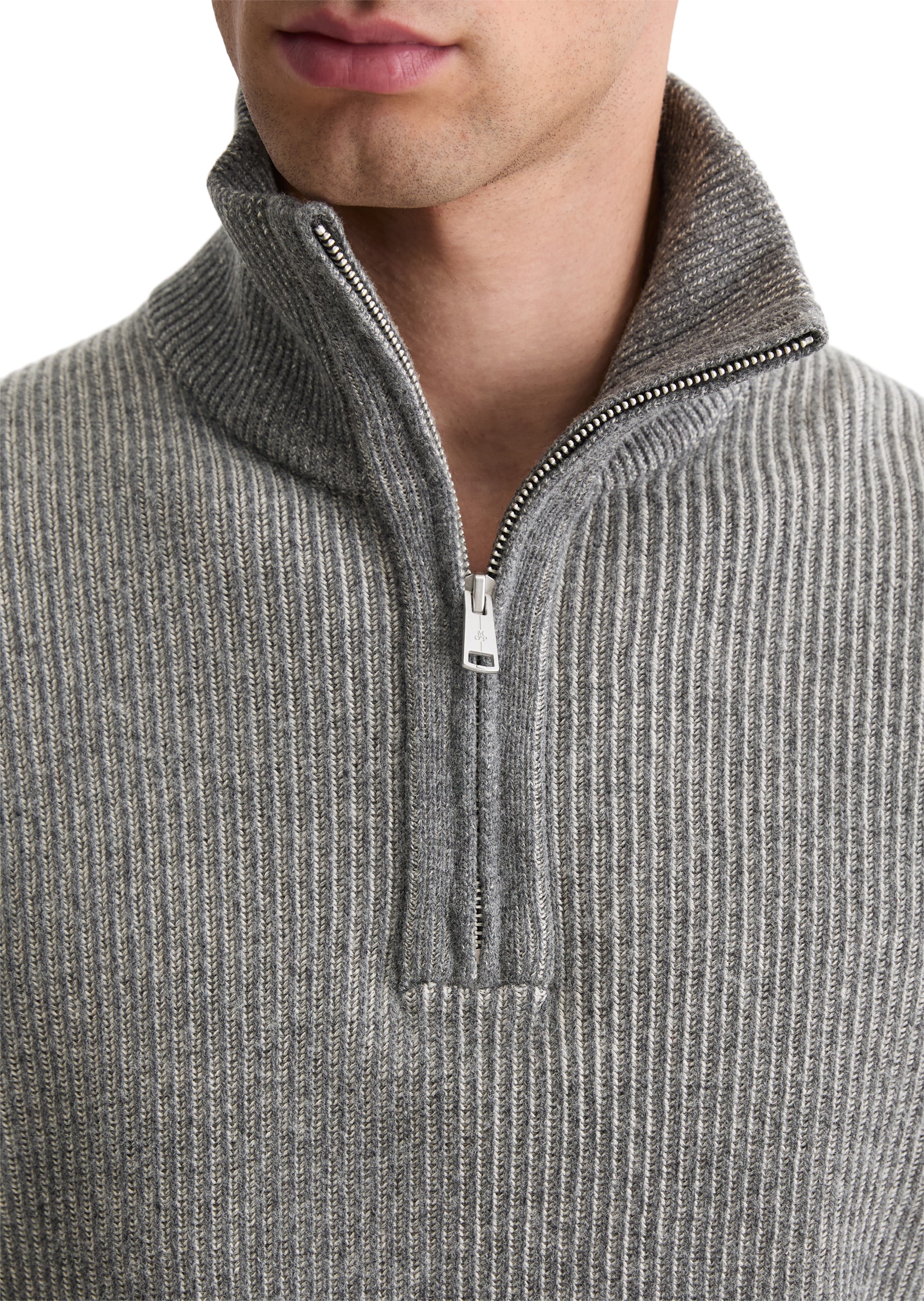 Marc O'Polo Troyer, Stehkragen, regular fit, Bi-Color-Look
