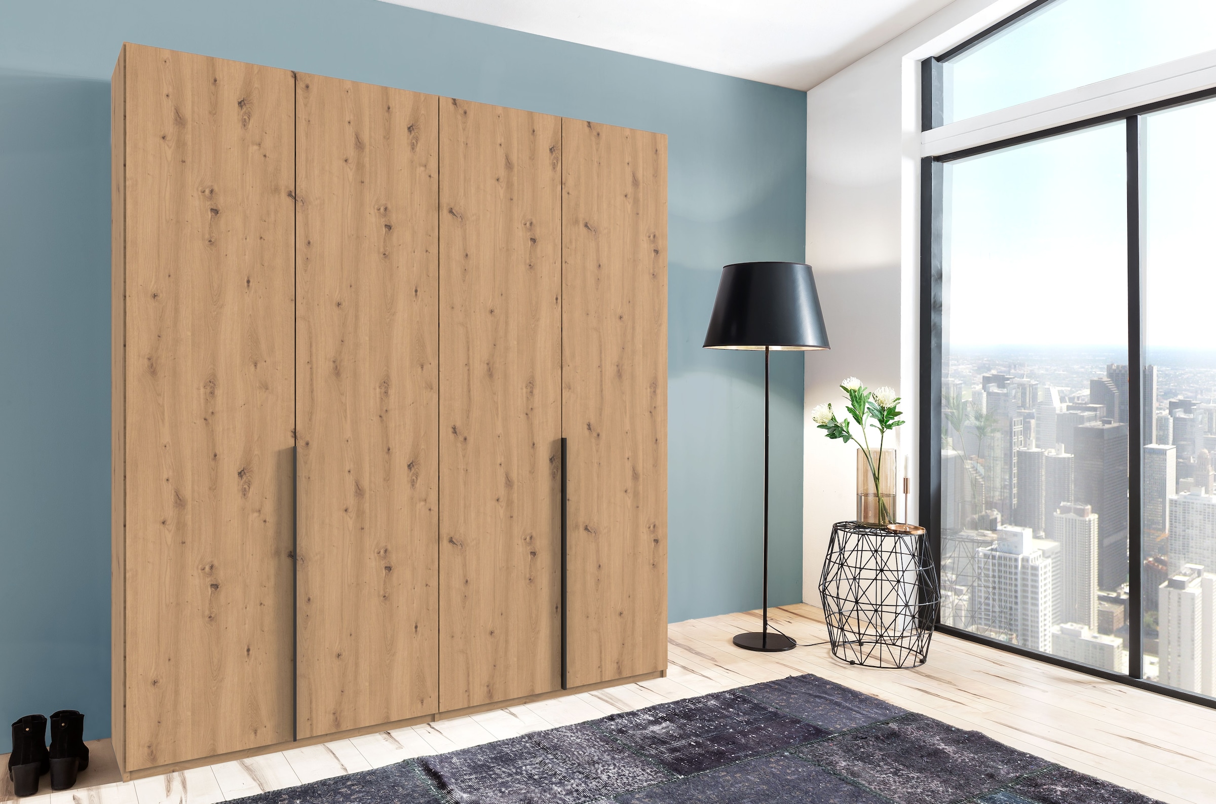 Wimex Kleiderschrank »Mugano,in 8 Breiten,3 Höhen,2 Tiefen, viele Farben, Made in Germany«, (in Basic oder Premium Ausstattung mit 2 weiteren Einlegeböden), mit langen oder kurzen Griffen aus Metall, mit oder ohne Spiegel