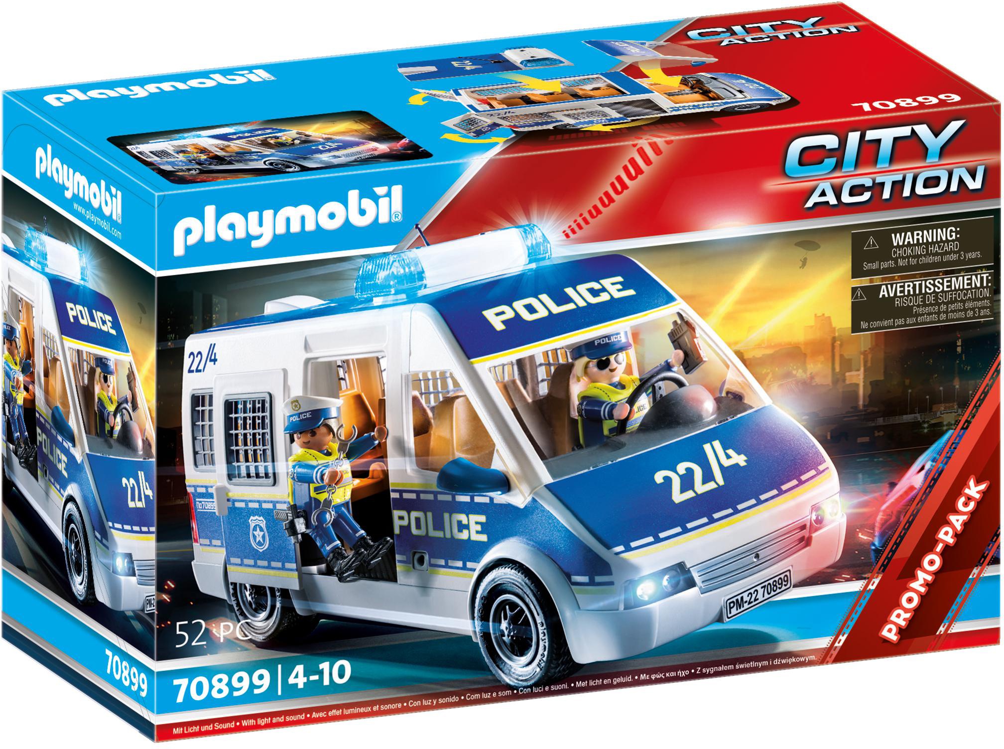 Playmobil® Konstruktions-Spielset »Polizei-Mannschaftswagen (70899), City Action«, (52 St.), mit Licht und Sound, Made in Europe
