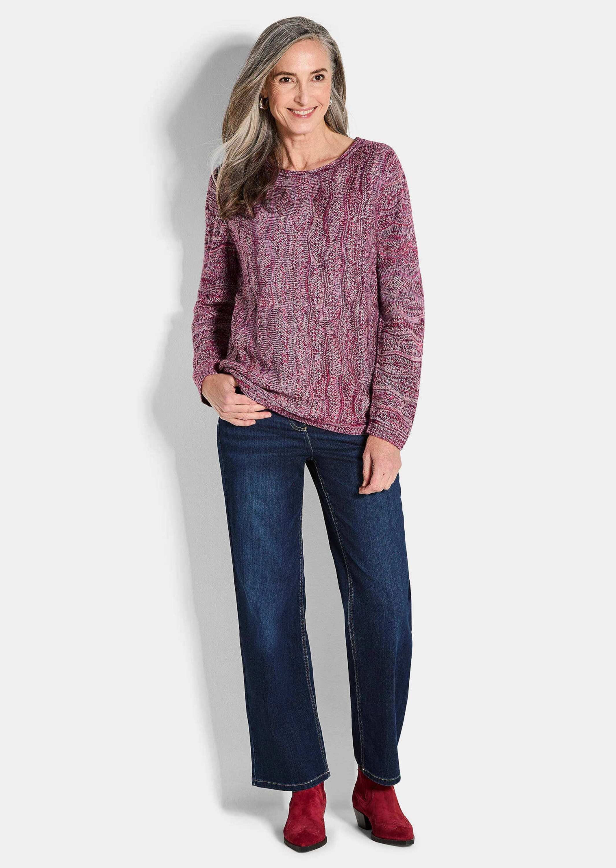 GOLDNER Rundhalspullover »Langarmoberteil im Strukturstrick«