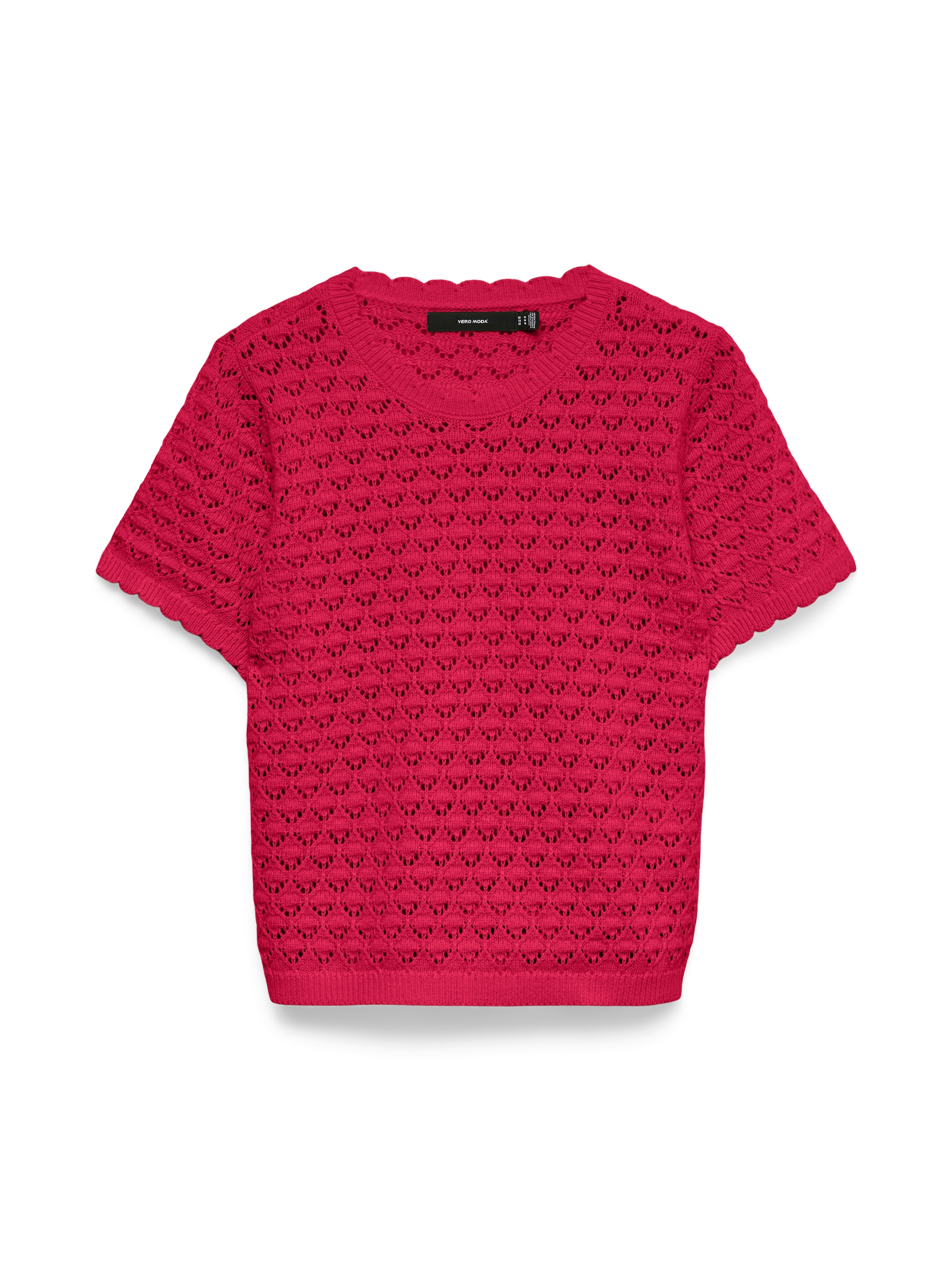 Vero Moda Stricktop »VMJAQUELINE SS O-NECK TOP BOO« mit zartem Muster