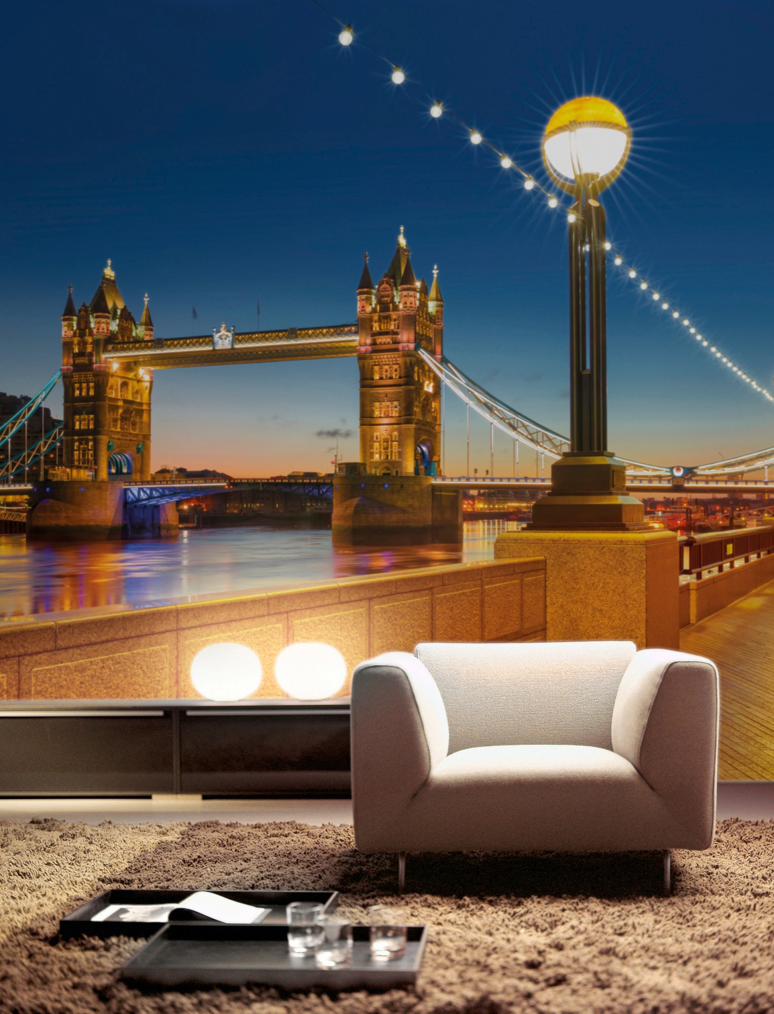 Komar Fototapete »Tower Bridge - Größe 368 x 254 cm«, bedruckt, Wohnzimmer, Schlafzimmer