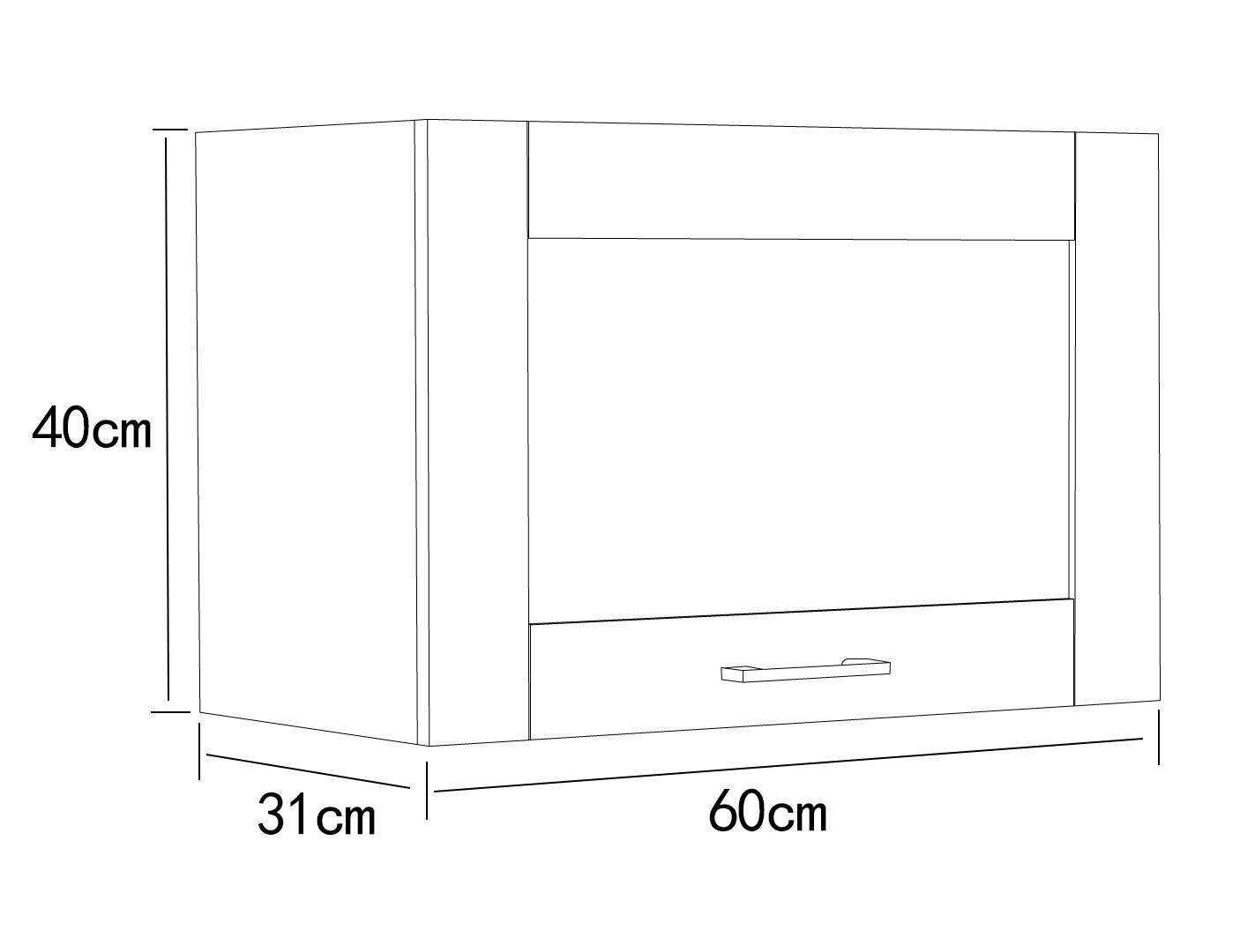 VCM Hängeschrank »VCM Küchenschrank hängend | Maße ca. H. 40 x B. 60 x T. 31 cm | Hängeschrank mit Klapptür im Landhaus Stil | Dunstabzug | Küchenmöbel ¿ Colura«, (1 St.)