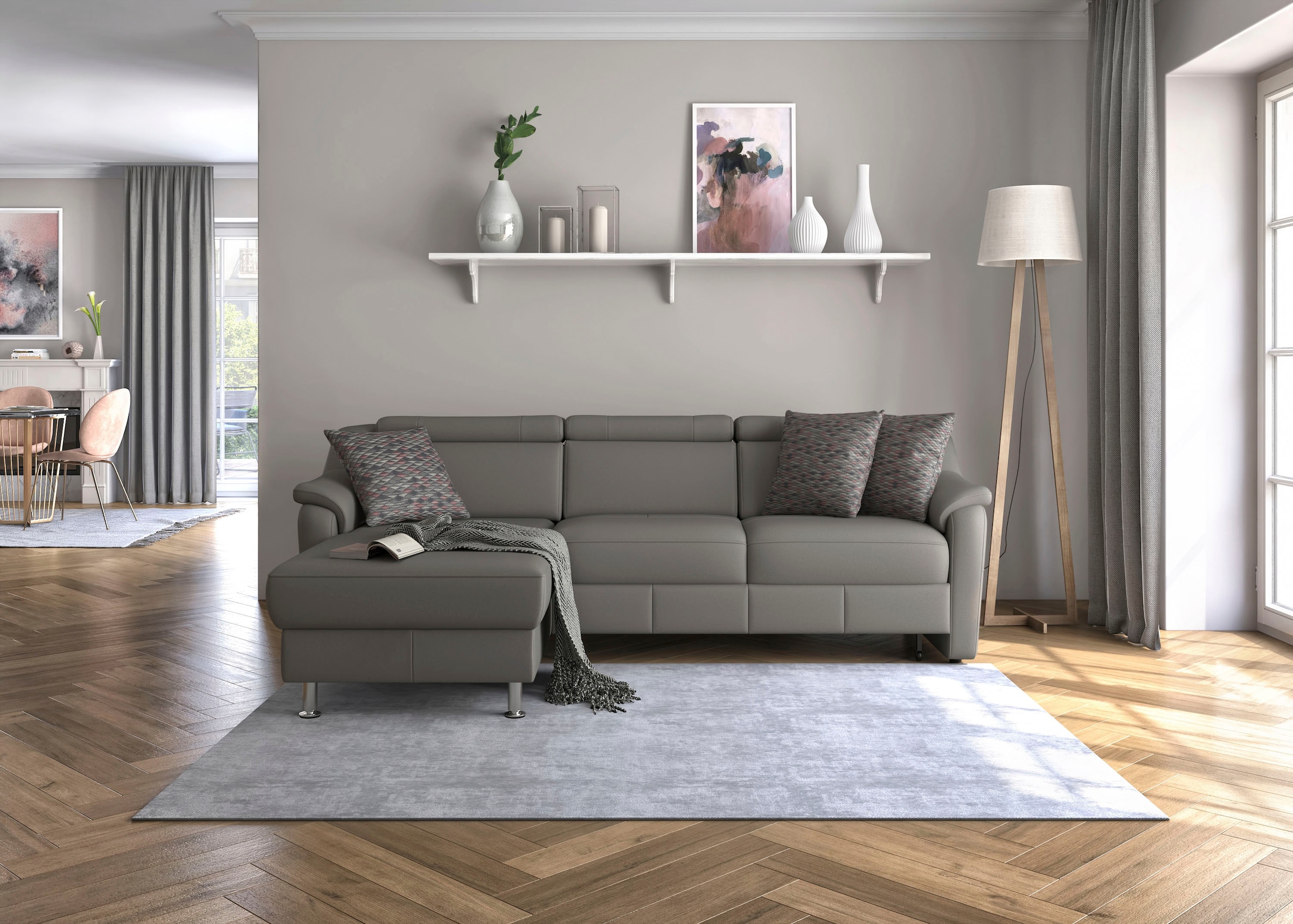 sit&more Ecksofa »Freetown L-Form« inklusive Kopfteilverstellung und komfortablem Federkern