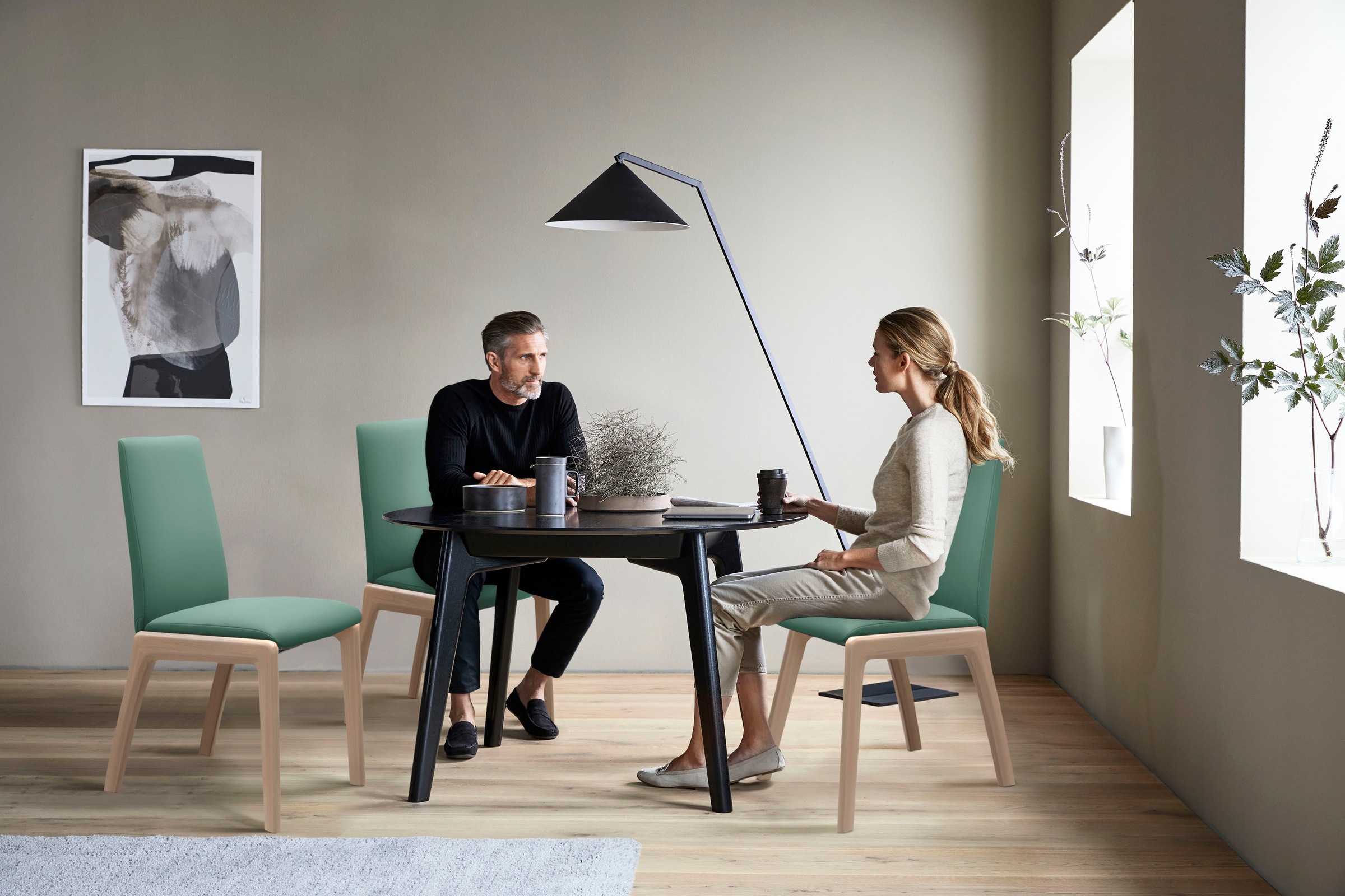 Stressless® Polsterstuhl »Laurel«, Leder PALOMA, Low Back, Größe M, mit abgerundeten Beinen in Eiche natur