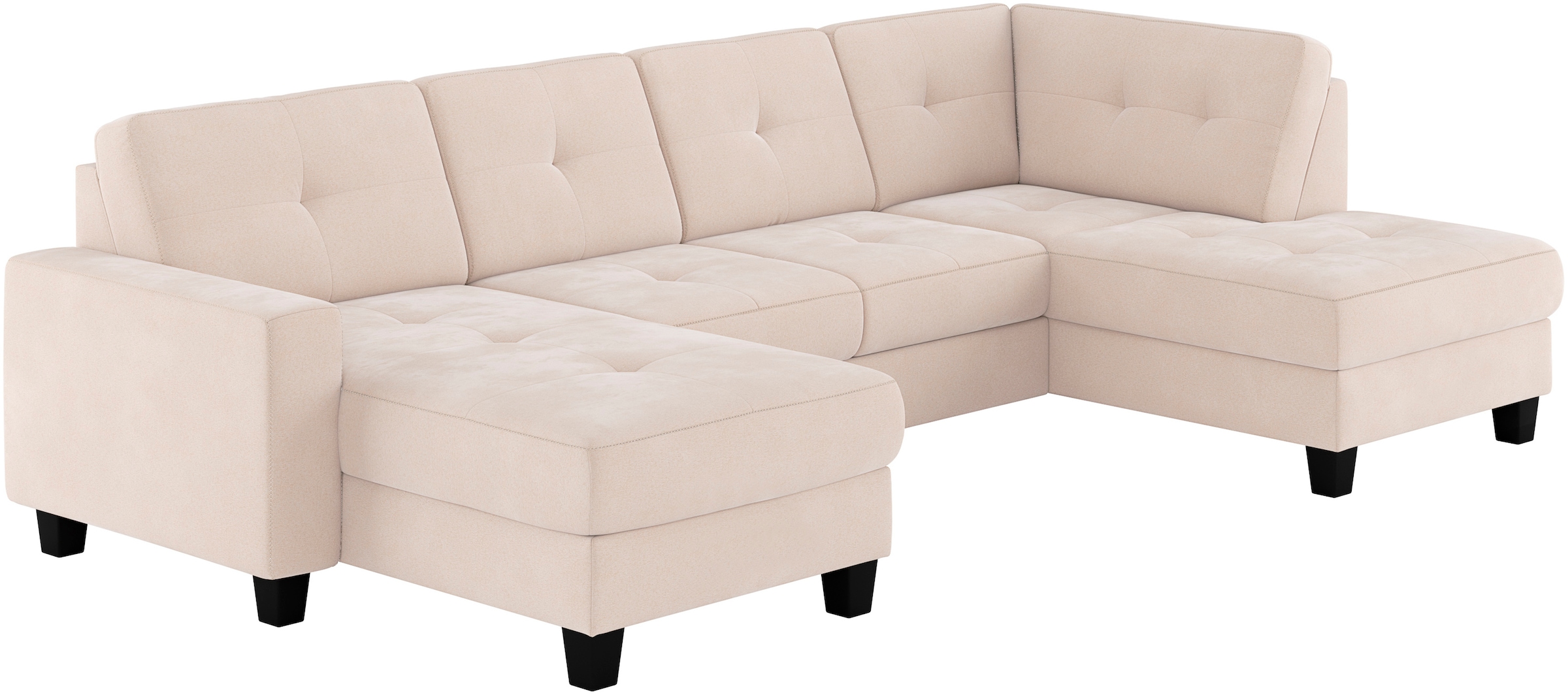 Places of Style Wohnlandschaft »Varese«, Kreuznaht in beige