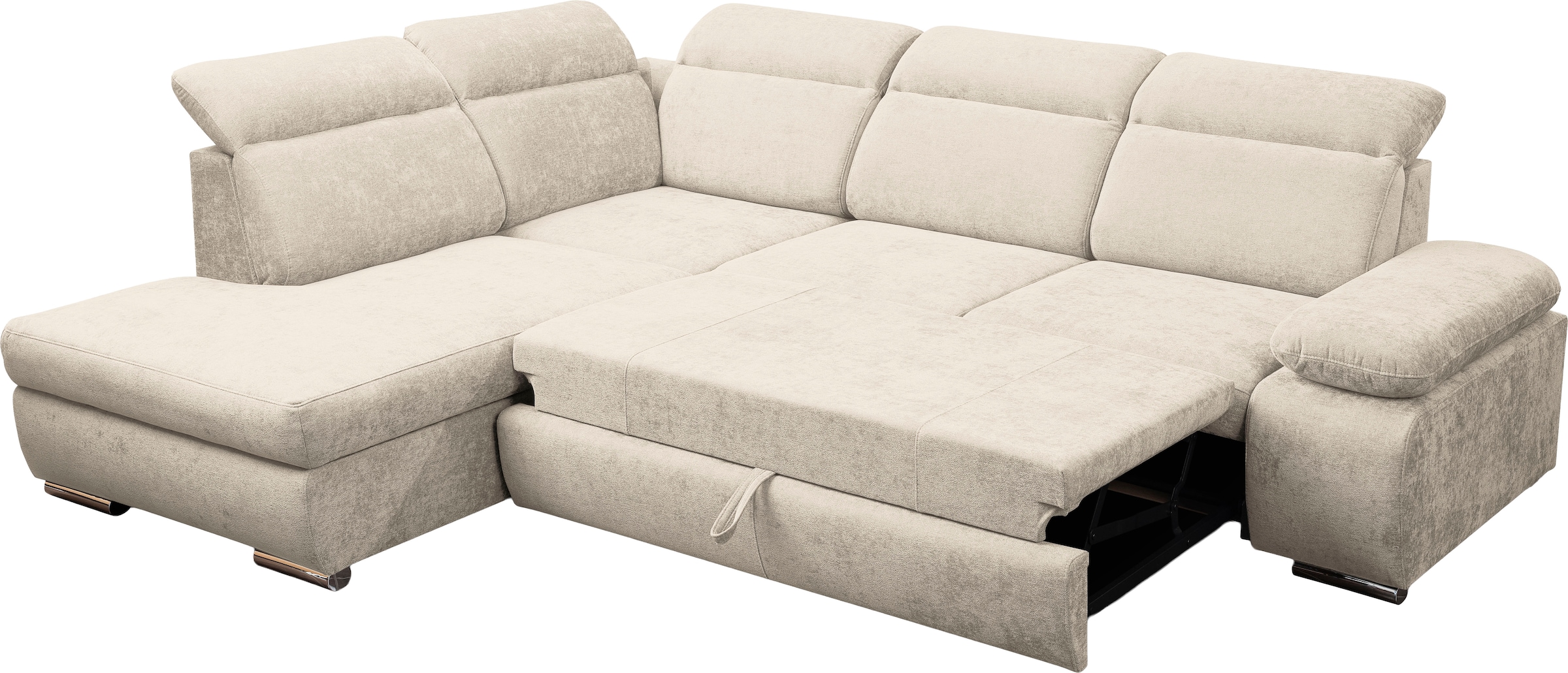 WERK2 Ecksofa »Alicante Cord, inkl. Bettfunktion & Bettkasten, Breite 280cm, L-Form«