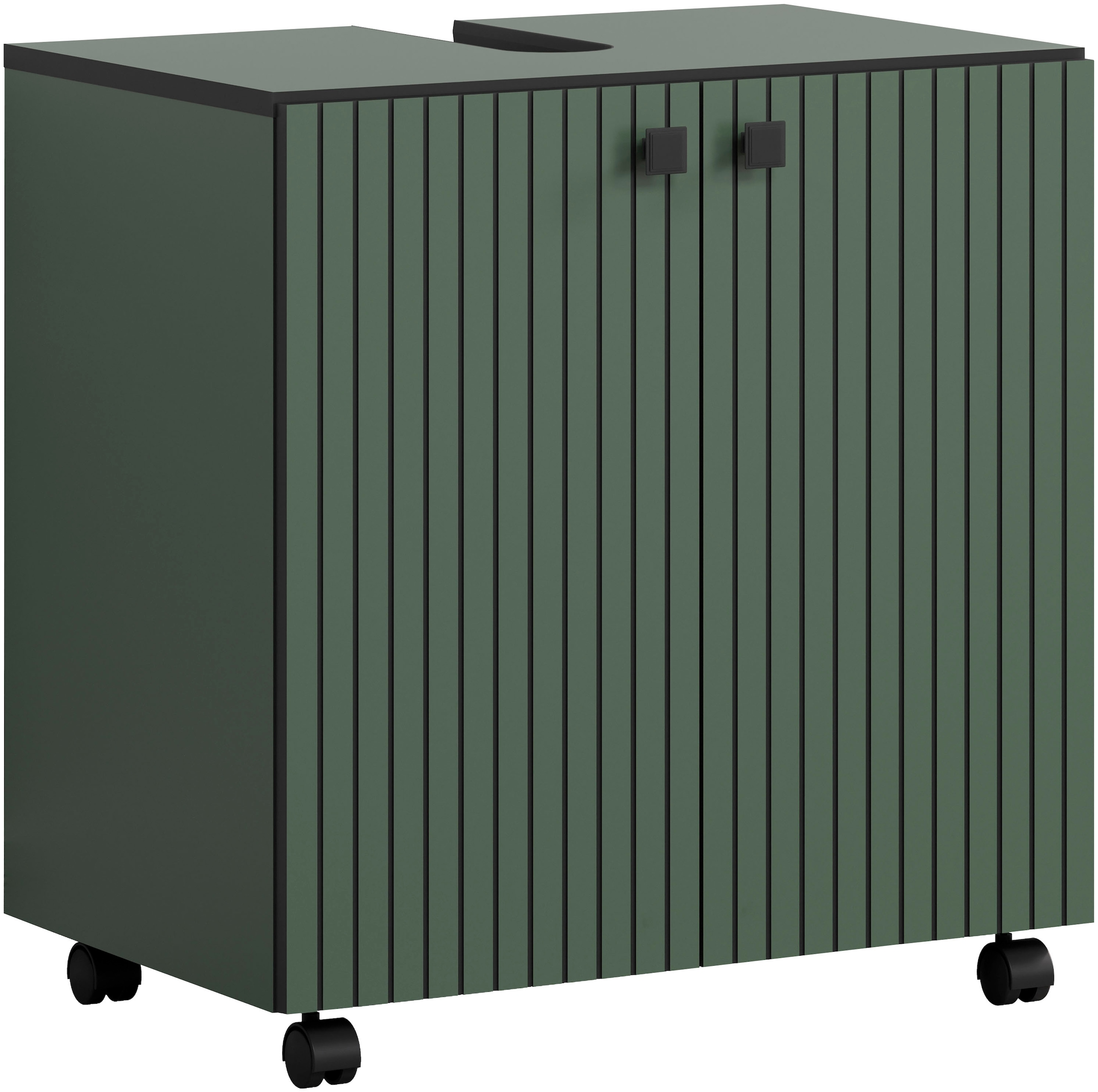 welltime Waschbeckenunterschrank »Amrum« Waschtisch auf Rollen - (B/T/H) wahlweise 60-80/42/64 cm