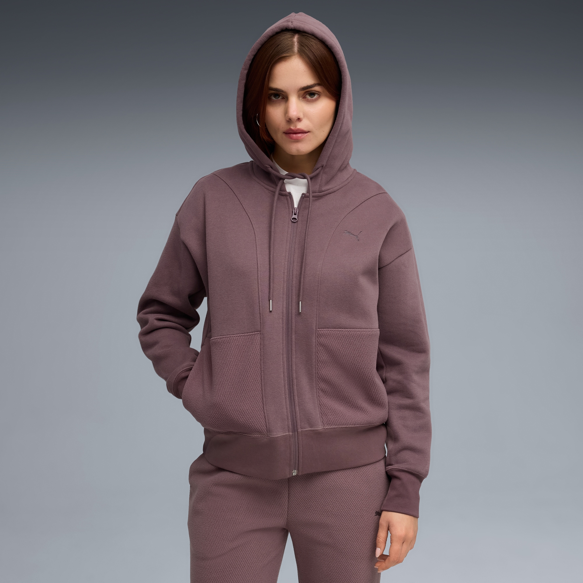 PUMA Kapuzensweatshirt »HER RELAXED FULL-ZIP HOODIE FL«
