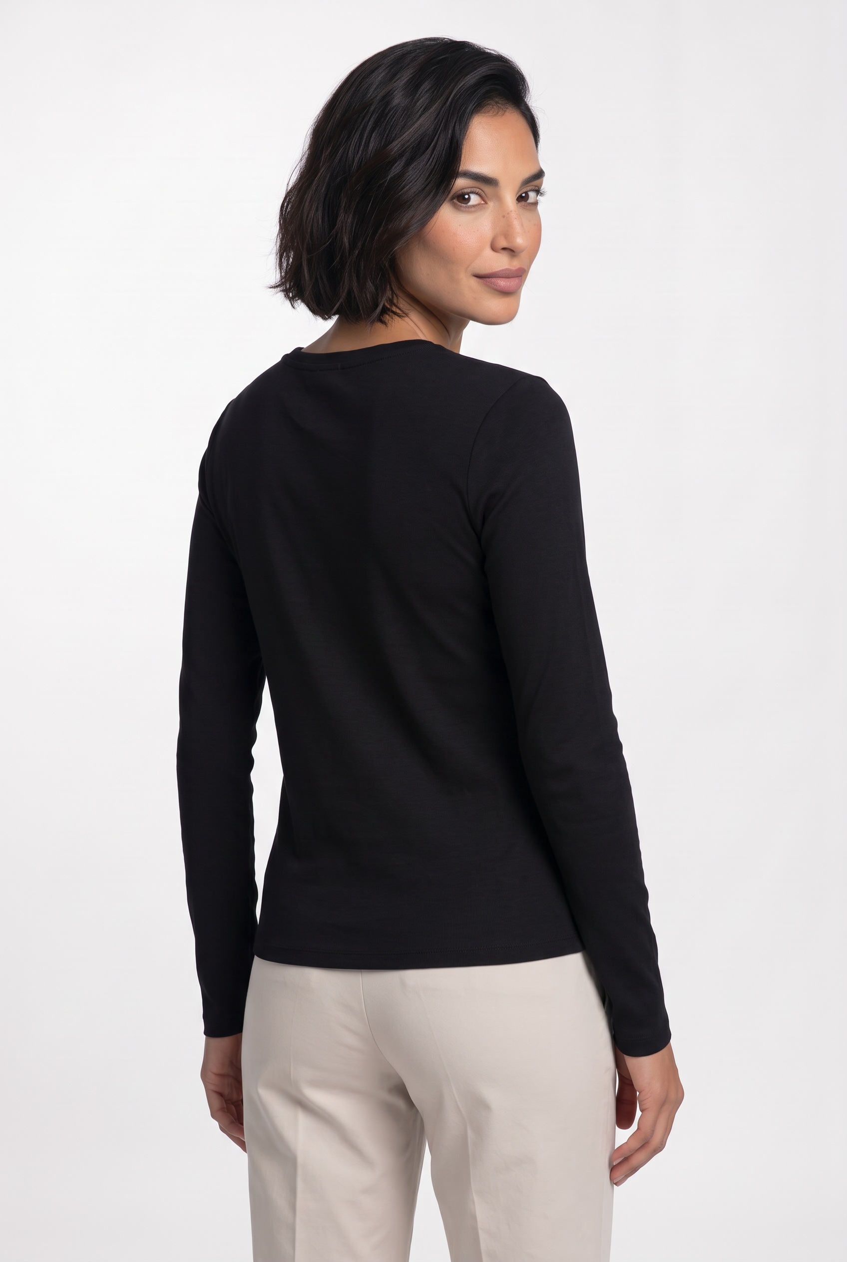 BOSS ORANGE Langarmshirt »Eliva Premium Damenmode« aus weichem Stretch-Jersey ,Slim Fit