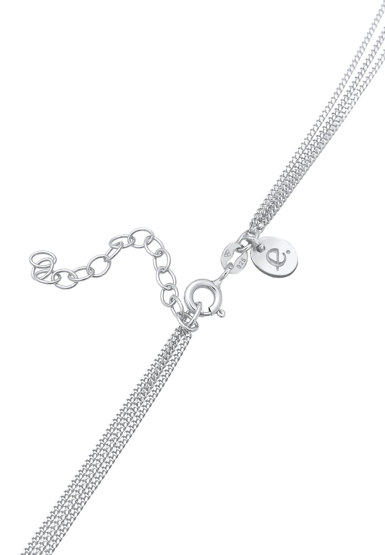 Elli Premium Choker »Halskette Choker Layer Edelstein Solitär Anhänger 925 Silber«
