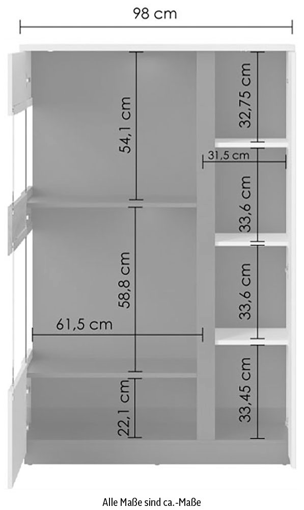 INOSIGN Vitrine »Novena«, Höhe 150 cm