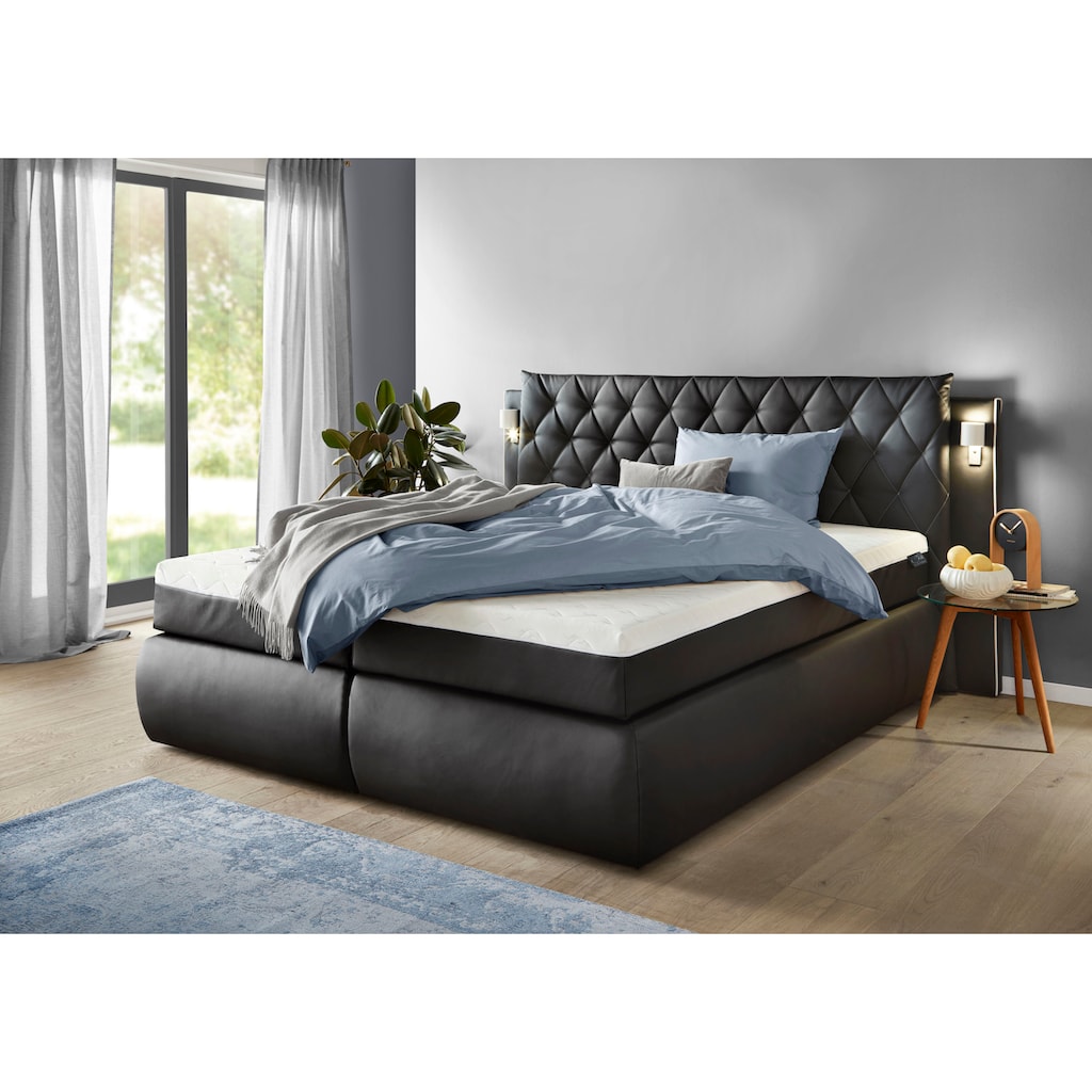 COLLECTION AB Boxspringbett, inklusive Bettkasten, LED-Beleuchtung und Topper