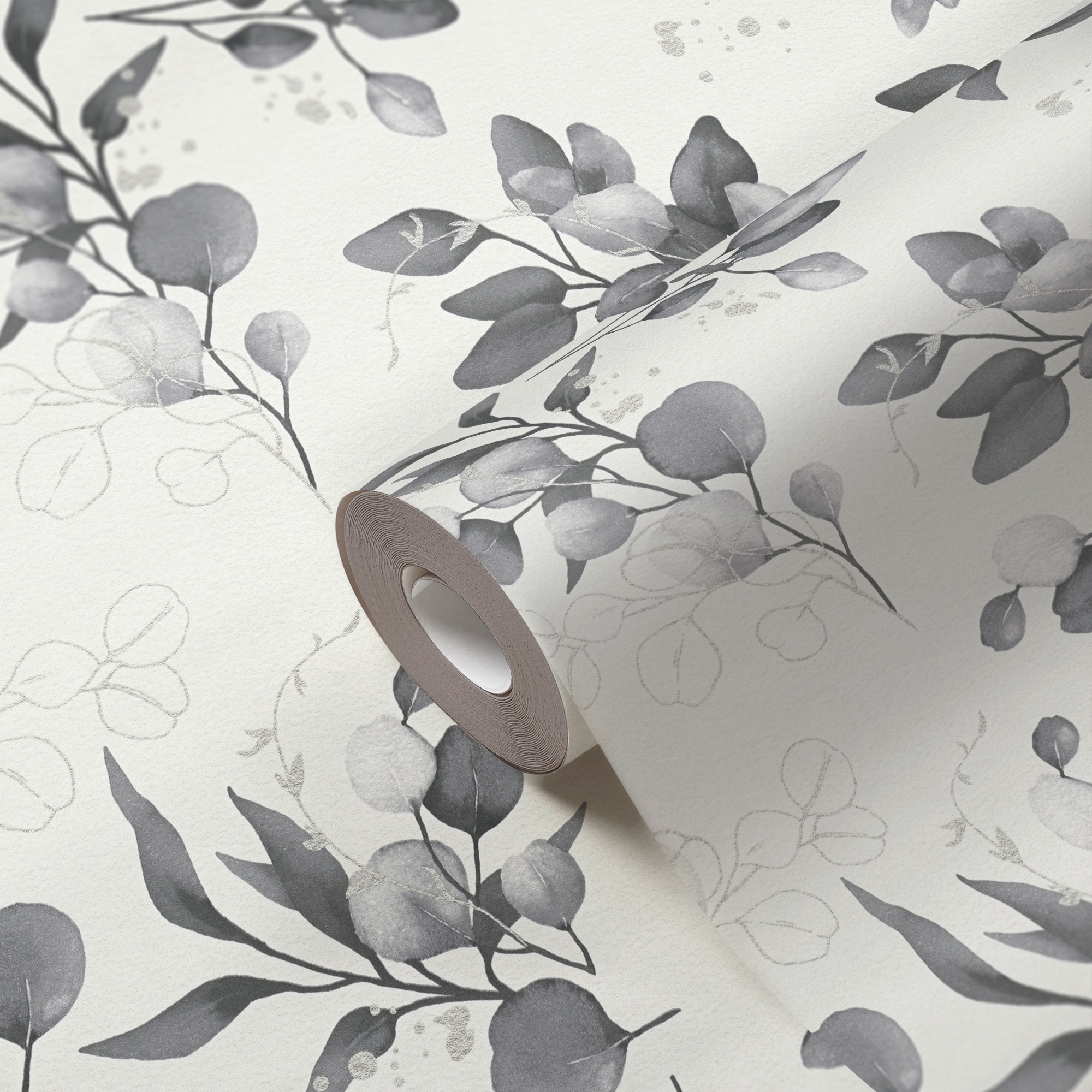 A.S. Création Vliestapete »Pure Elegance Blumen-Tapete Mustertapete Blümchen Blattmuster« leicht glänzend glatt Vliestapete floral für Schlafzimmer Küche Wohnzimmer Blumen Design