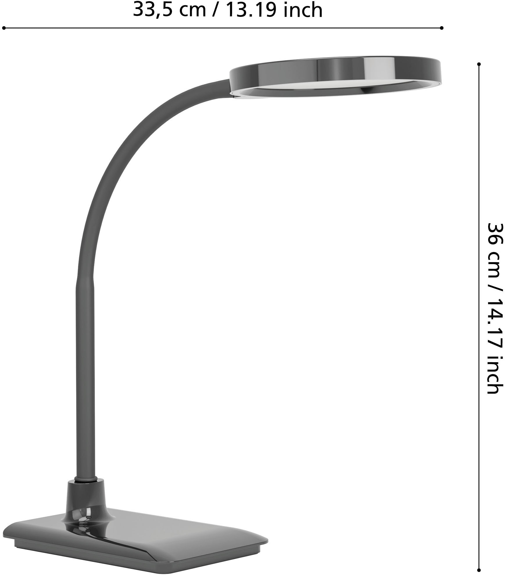 EGLO Tischleuchte »LAURO Tischlampe - Kunststoff - LED - 1X5,5W - IP20« LED-Modul 1 Stk. Kaltweiß | Neutralweiß | Warmweiß Nachttischlampe, Schreibtischleuchte, Leselampe, L33,5 x B14 x H36 cm