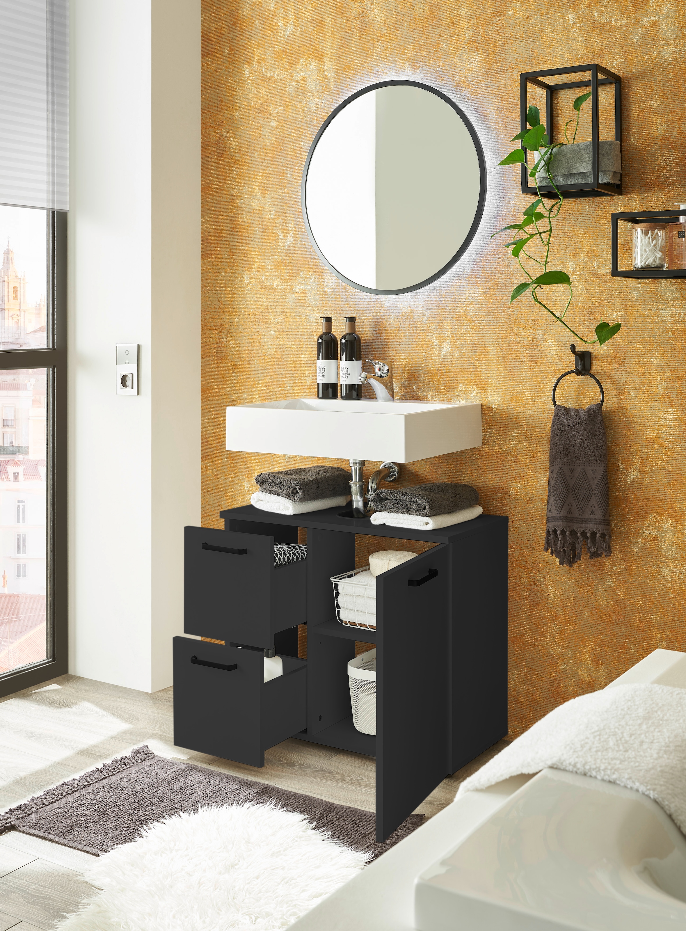 BASIC by Balculina Waschbeckenunterschrank »Vanice, Badezimmerschrank B/H/T 70x60x35cm« 1 Stk. tlg. Breite 70cm, Softclose, FSC-Mix 70%,Made in Europa