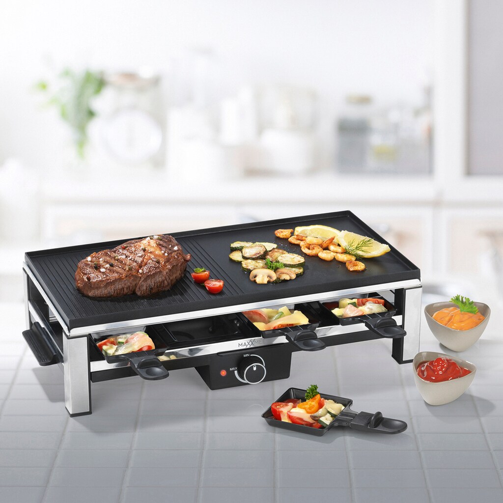 MAXXMEE Raclette »Grill für 8 Personen«, 8 St. Raclettepfännchen, 2000 W