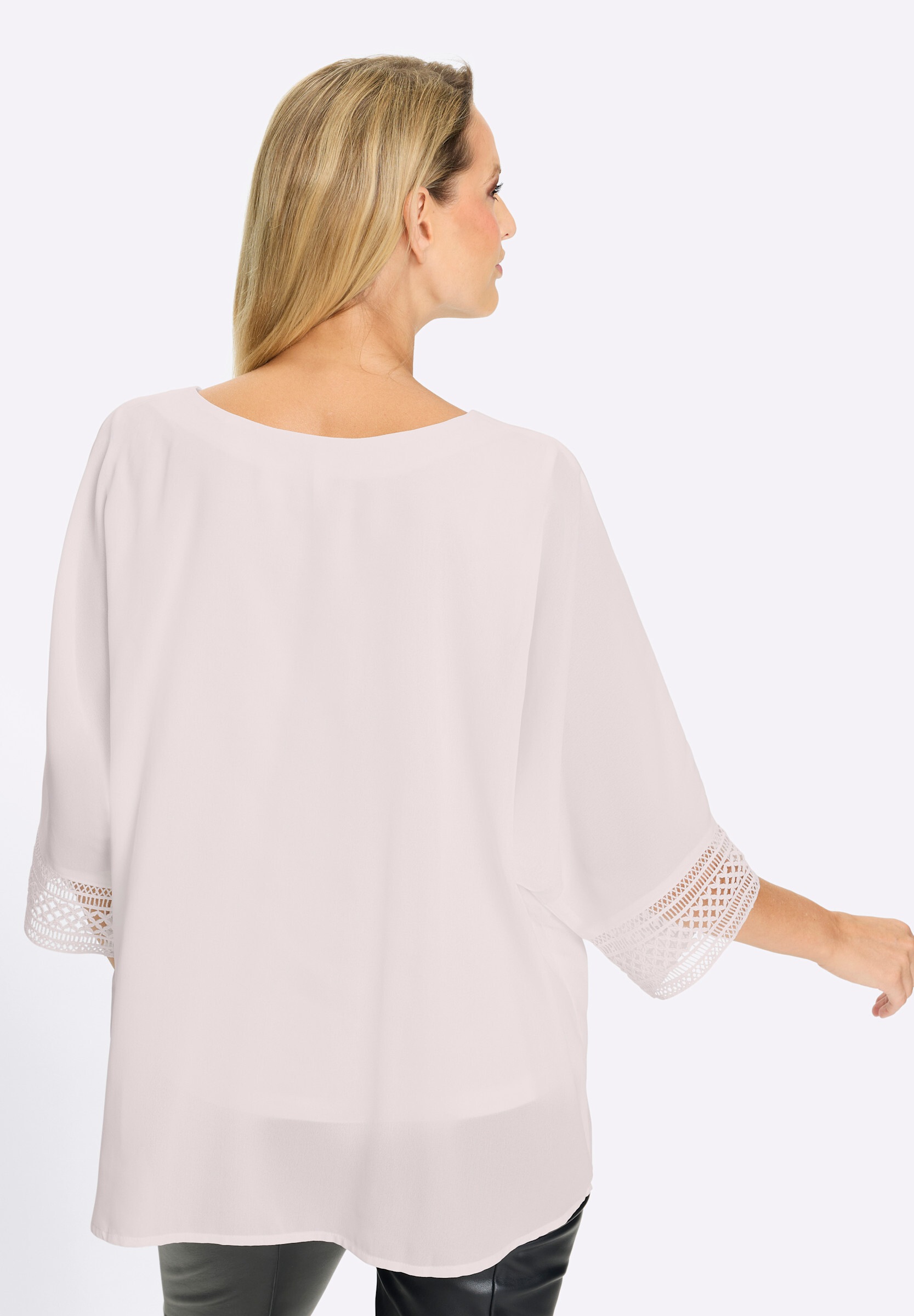 heine Klassische Bluse »Bluse Crêpebluse mit Spitze«
