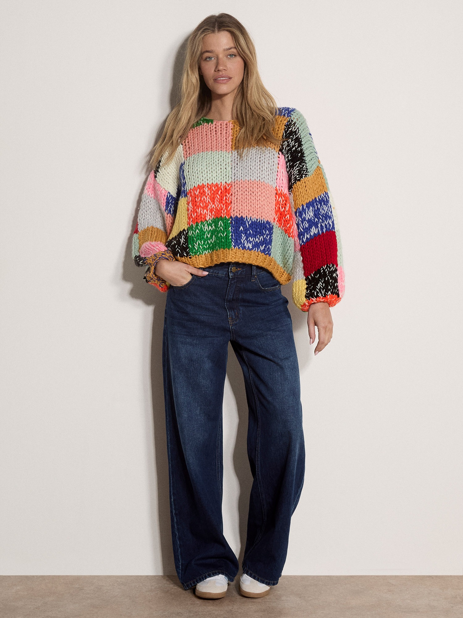 Apricot Strickpullover »Patchwork-Pullover« in Grobstrick