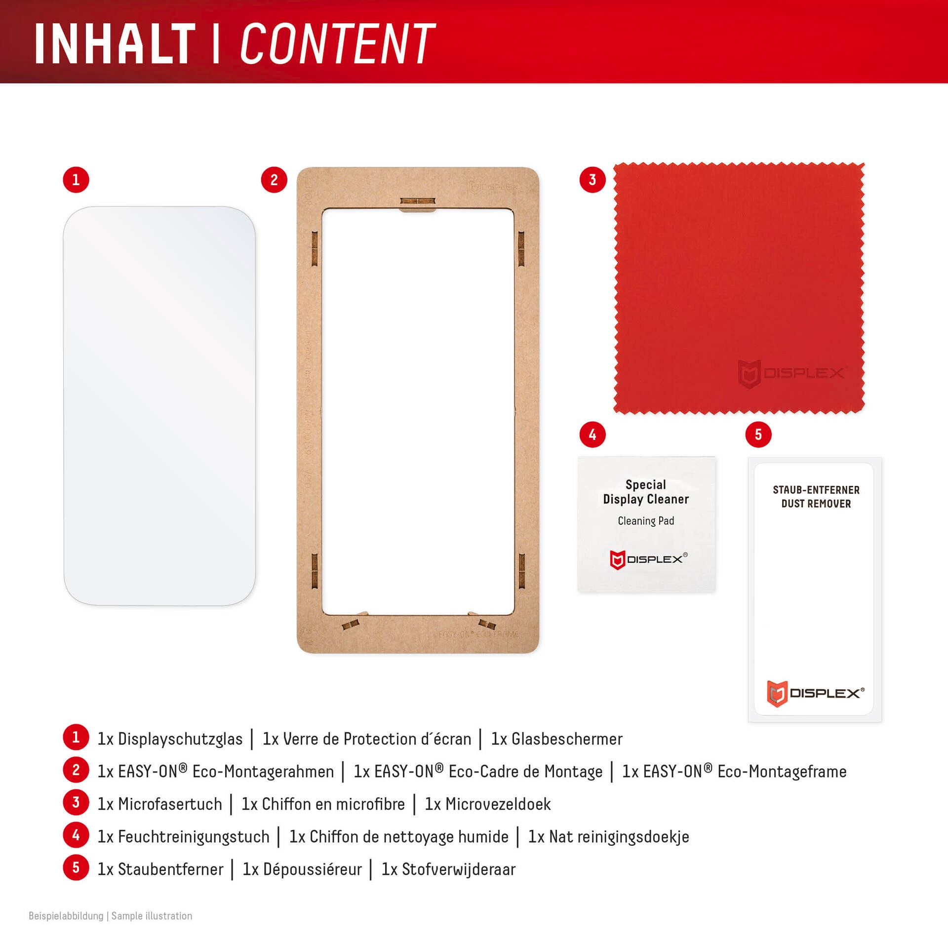 Displex Displayschutzglas »Real Glass Screen Protection«, für Apple iPhone 16 Pro, Displayschutzfolie, Schutzfolie, Bildschirmschutz, kratz- & stoßfest