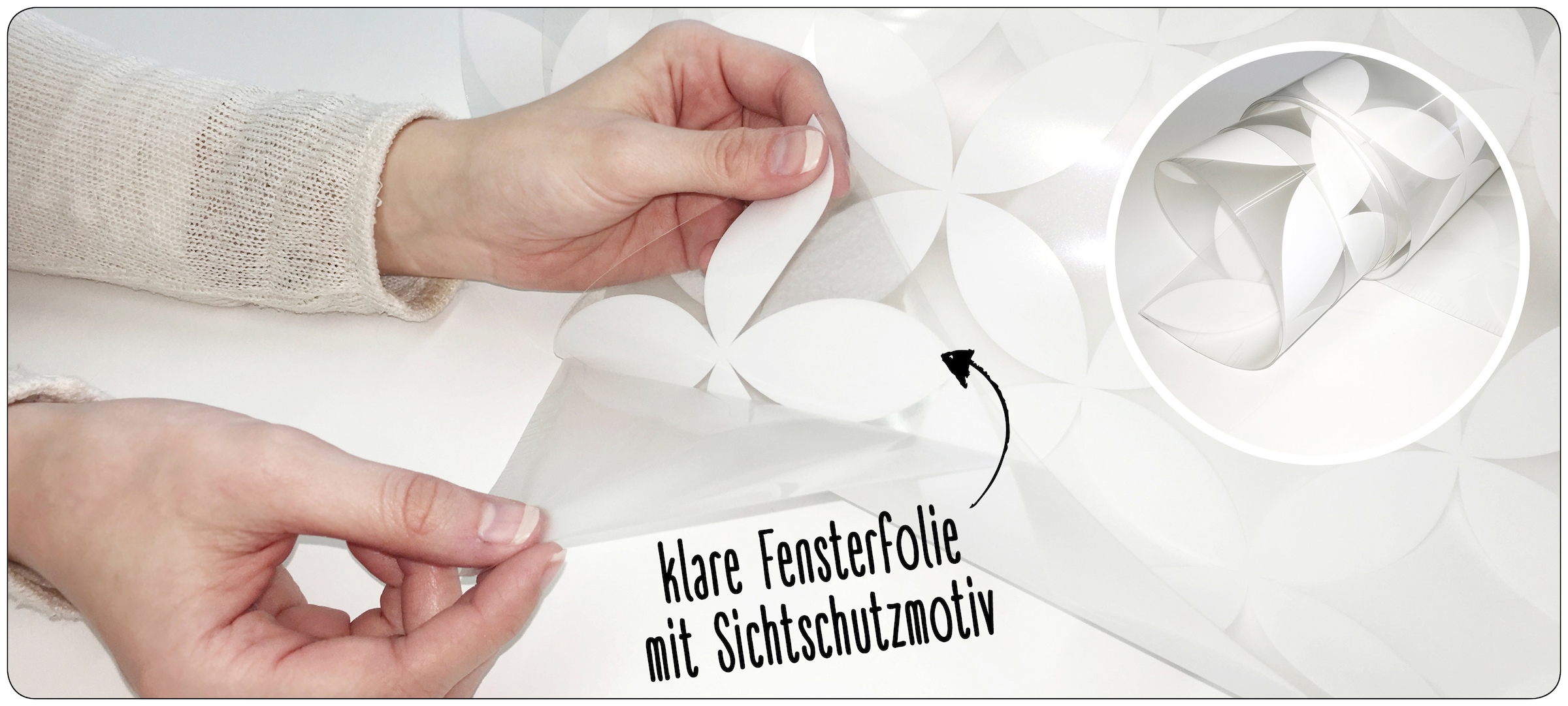MySpotti Fensterfolie »Look Leaves white«, halbtransparent, glattstatisch haftend, 200 x 30 cm, statisch haftend
