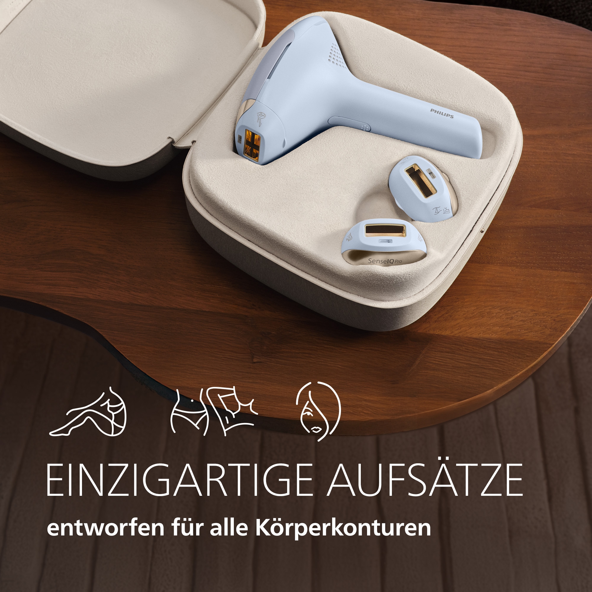 Philips IPL-Haarentferner »Philips Lumea Series 9900 Pro BRC333/00, NEUHEIT« 3 Aufsätze (Körper, Gesicht, empfindliche Bereiche), Audioführung