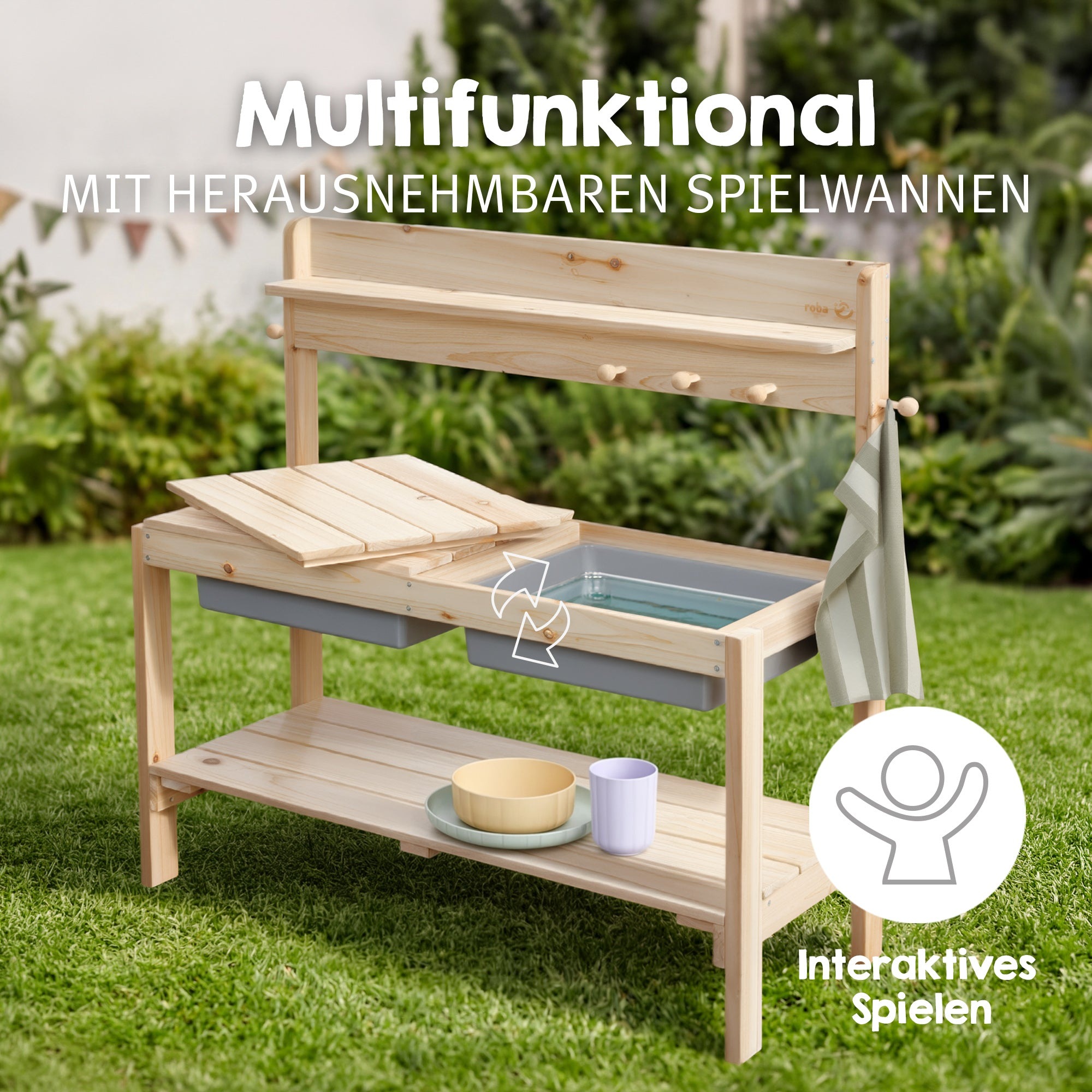 roba® Outdoor-Spielküche »Outdoor+ FUN mit Spielwanne«