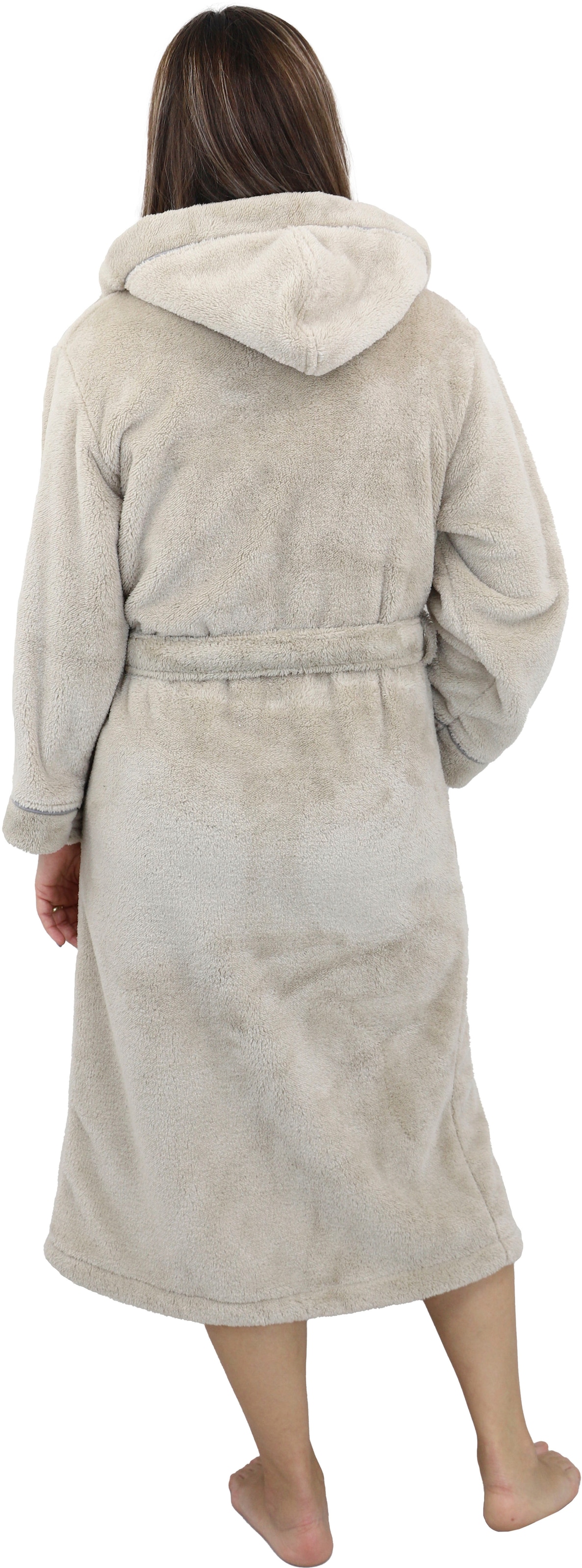 my home Unisex-Bademantel »Lillou, ideal für Sauna & Spa, Hotelbademantel, Morgenmantel«, (1 St.), kuschelig weicher Fleece, für Damen und Herren, XS-3XL