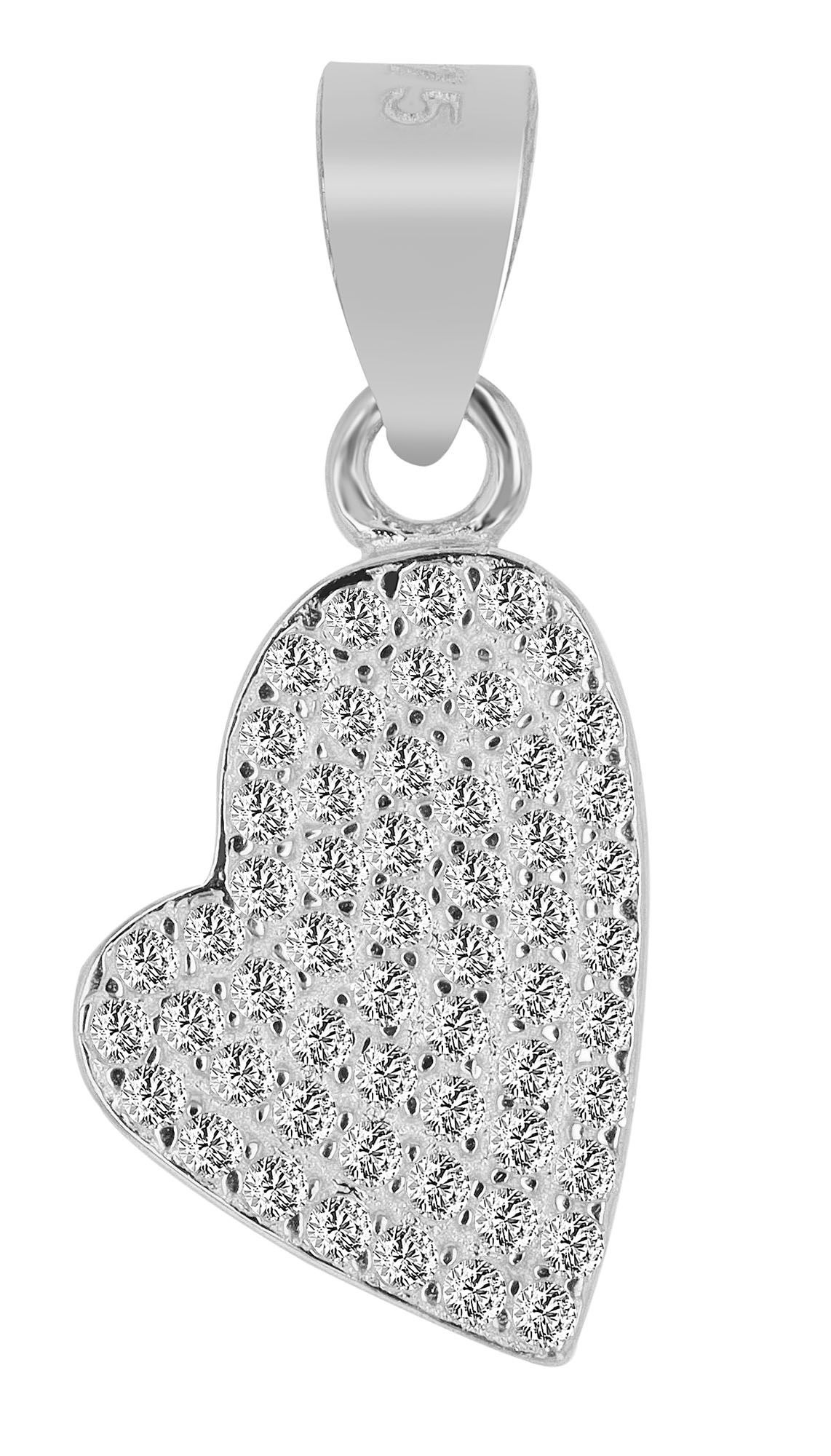 Adelia´s Herzanhänger »Damen Anhänger ¿ Herz Herzanhänger aus 925 Silber mit Zirkonia«