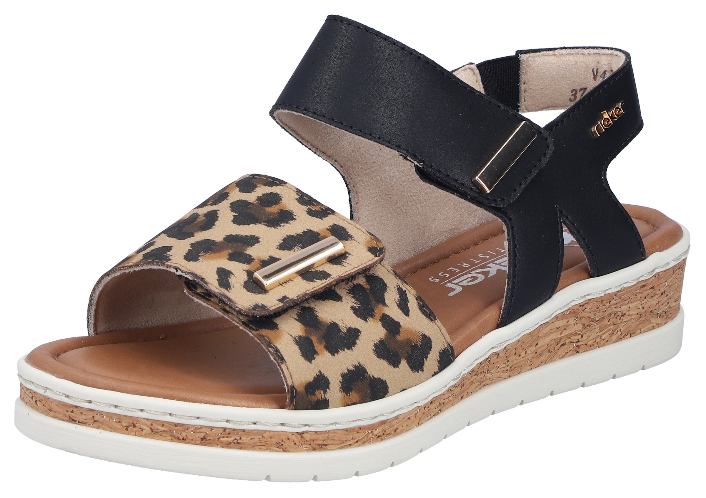 Rieker Keilsandalette  Sommerschuh, Keilsandalette, Plateausandale mit Klett
