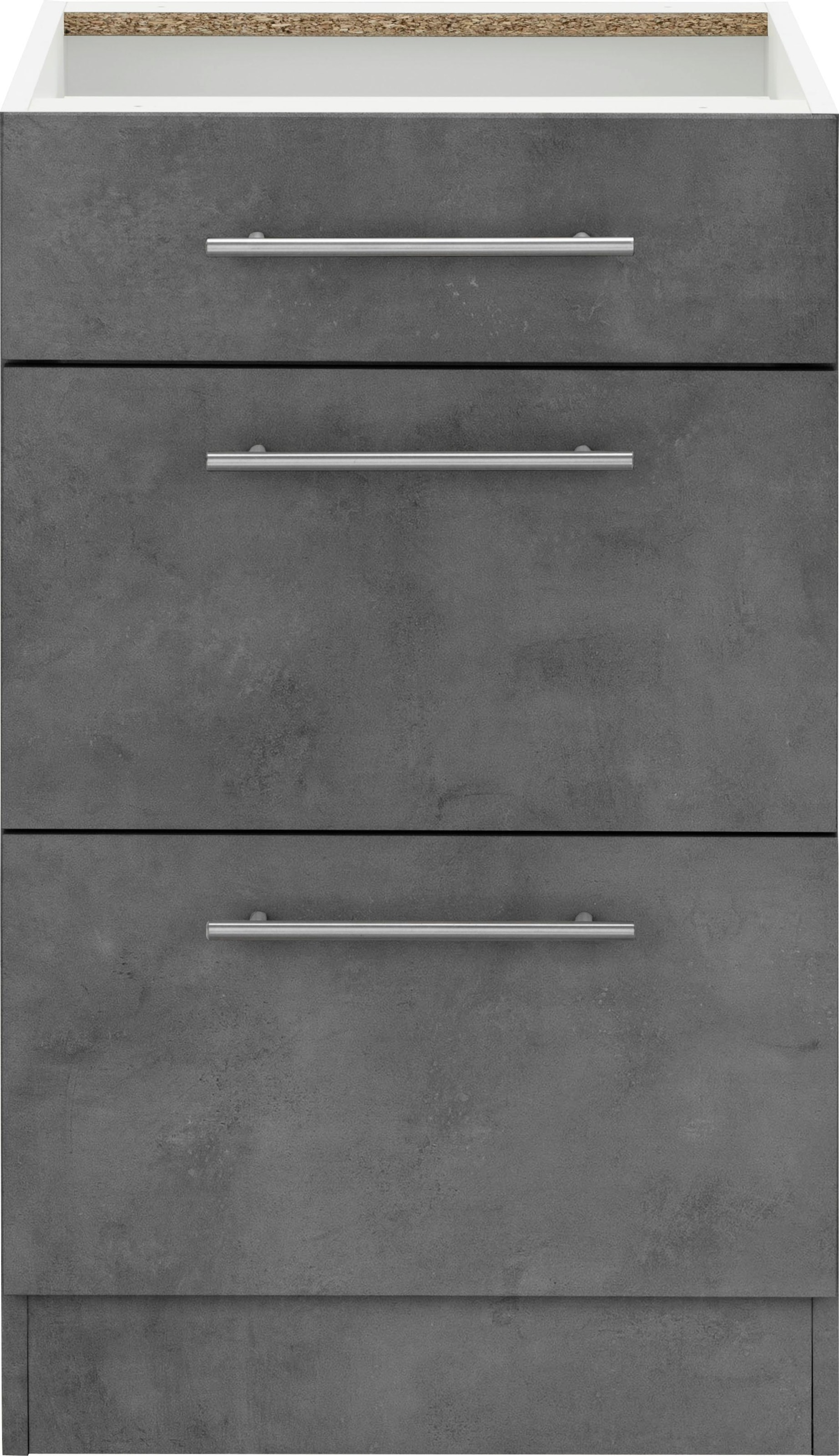 wiho Küchen Unterschrank »Cali« 50 cm breit, mit 2 großen Auszügen ohne Arbeitsplatte