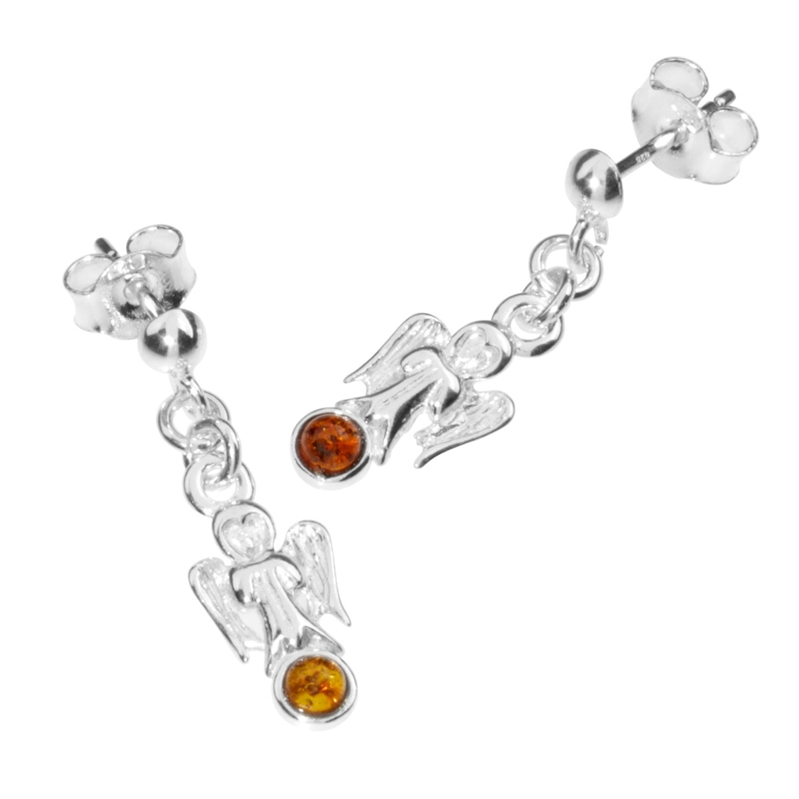 OSTSEE-SCHMUCK Paar Ohrhänger »- Engel - Silber 925/000 - Bernstein«