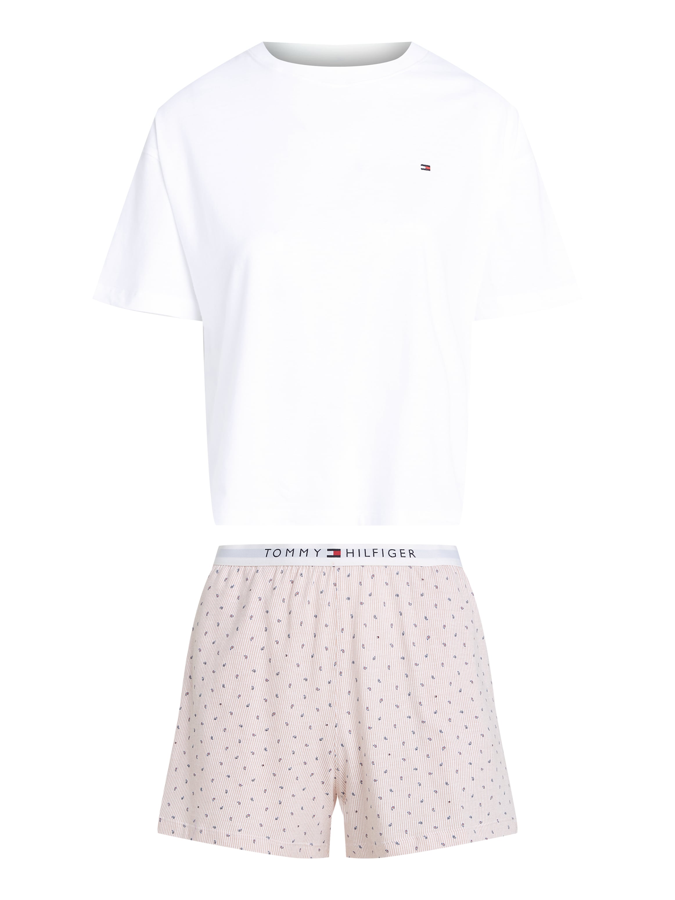 Tommy Hilfiger Underwear Pyjama »SS PRT PJ SHORT SET«, (Set, 2 tlg., 2tlg), mit Muster, Logo