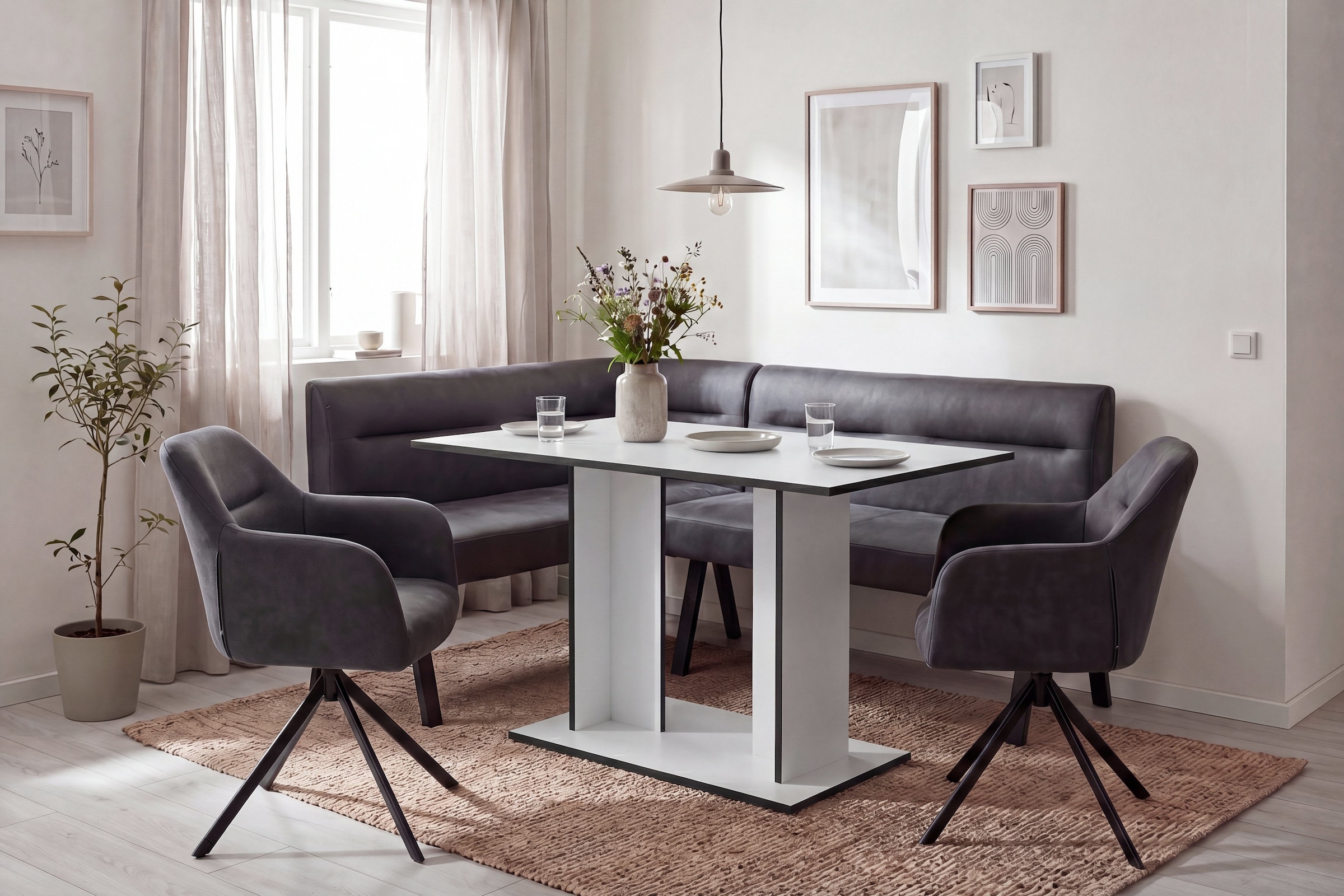 byLIVING Esstisch »TOM« Artisan Eiche oder Weiß, 100 kg, 4 Sitzplätze, Säule: 25 x 56,6 cm