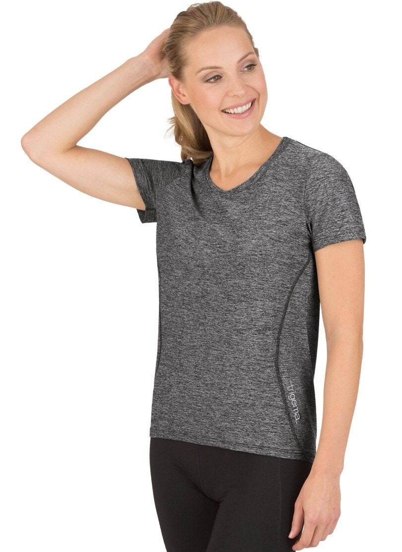T-Shirt »TRIGEMA Sportshirt in Melange-Optik«, (1 tlg.)