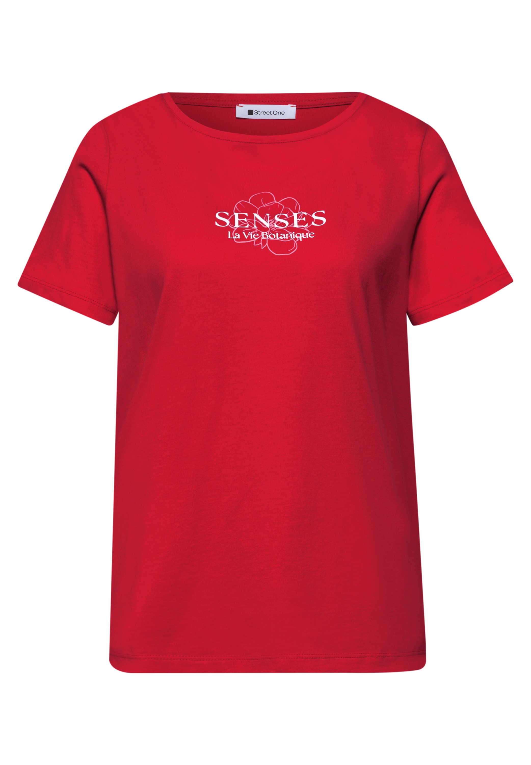 STREET ONE Kurzarmshirt Sommershirt mit Wording Artwork