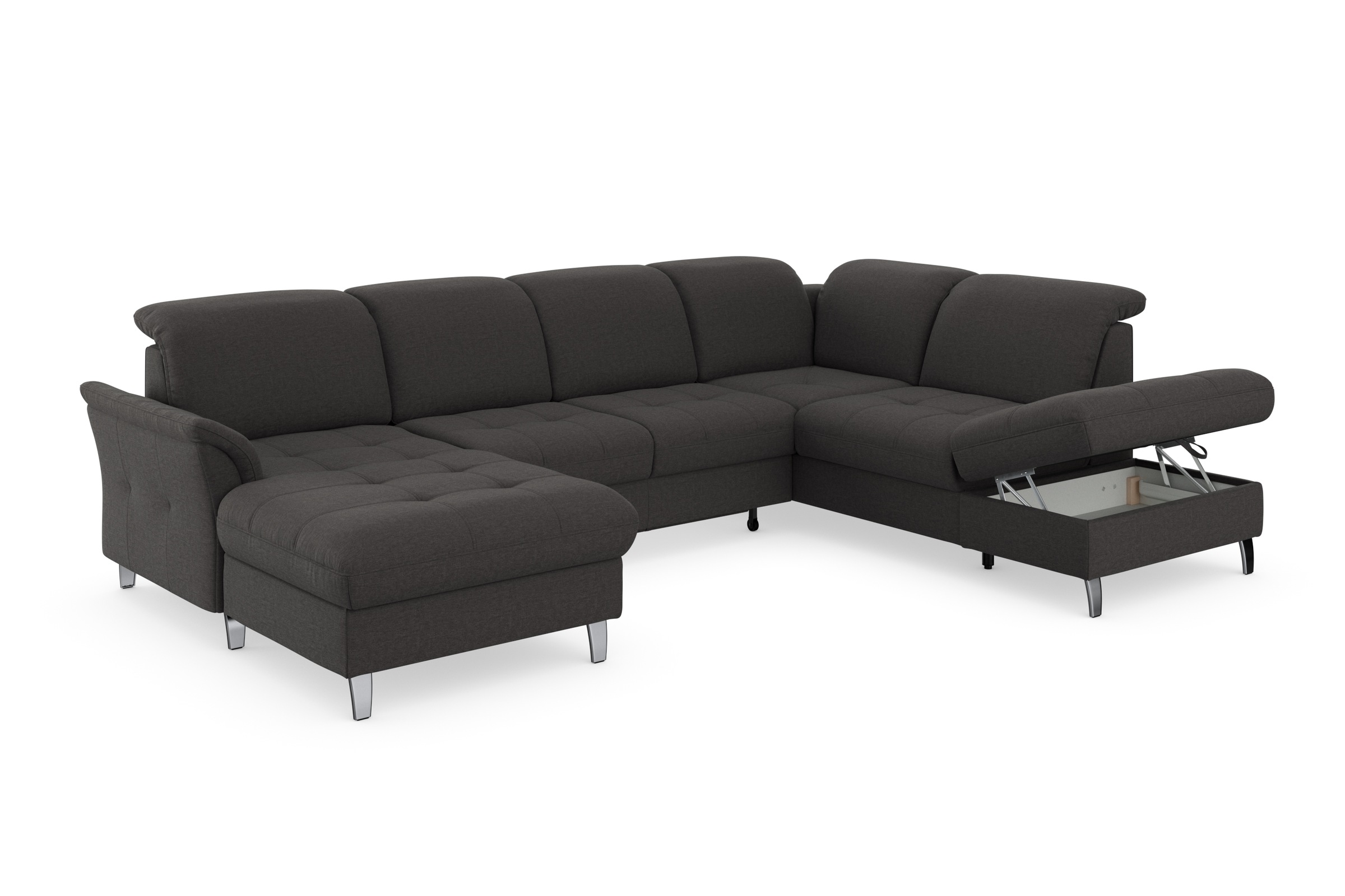 sit&more Wohnlandschaft »Maggiore U-Form«, wahlweise mit Kopfteilverstellung, Bettfunktion und Stauraum