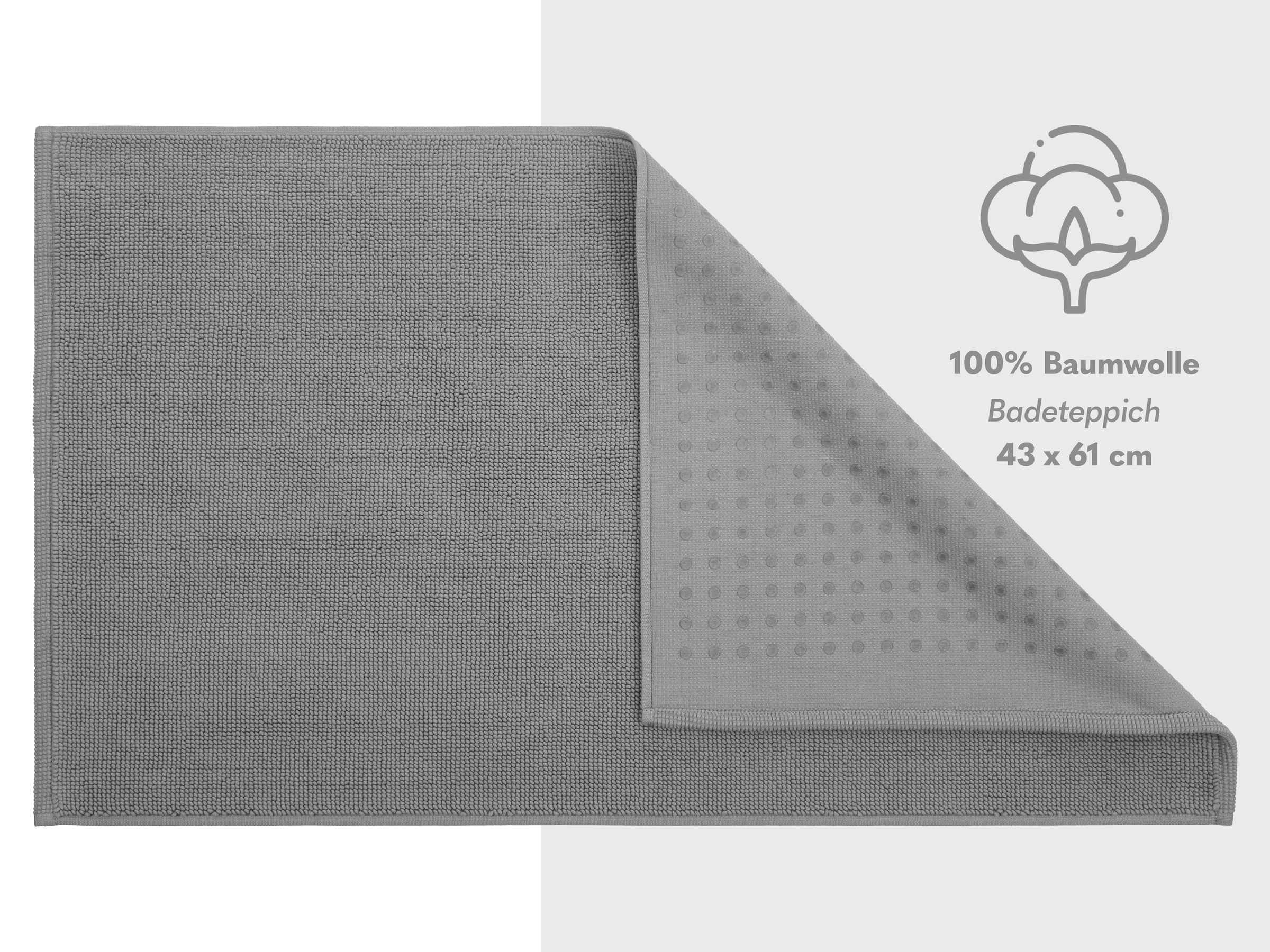 HAMMETEX Badematte »rutschfeste Badvorleger« Höhe 7,5 mm rutschhemmend beschichtet strapazierfähig einfarbig, 100% Baumwolle, in 2 Größen erhältlich