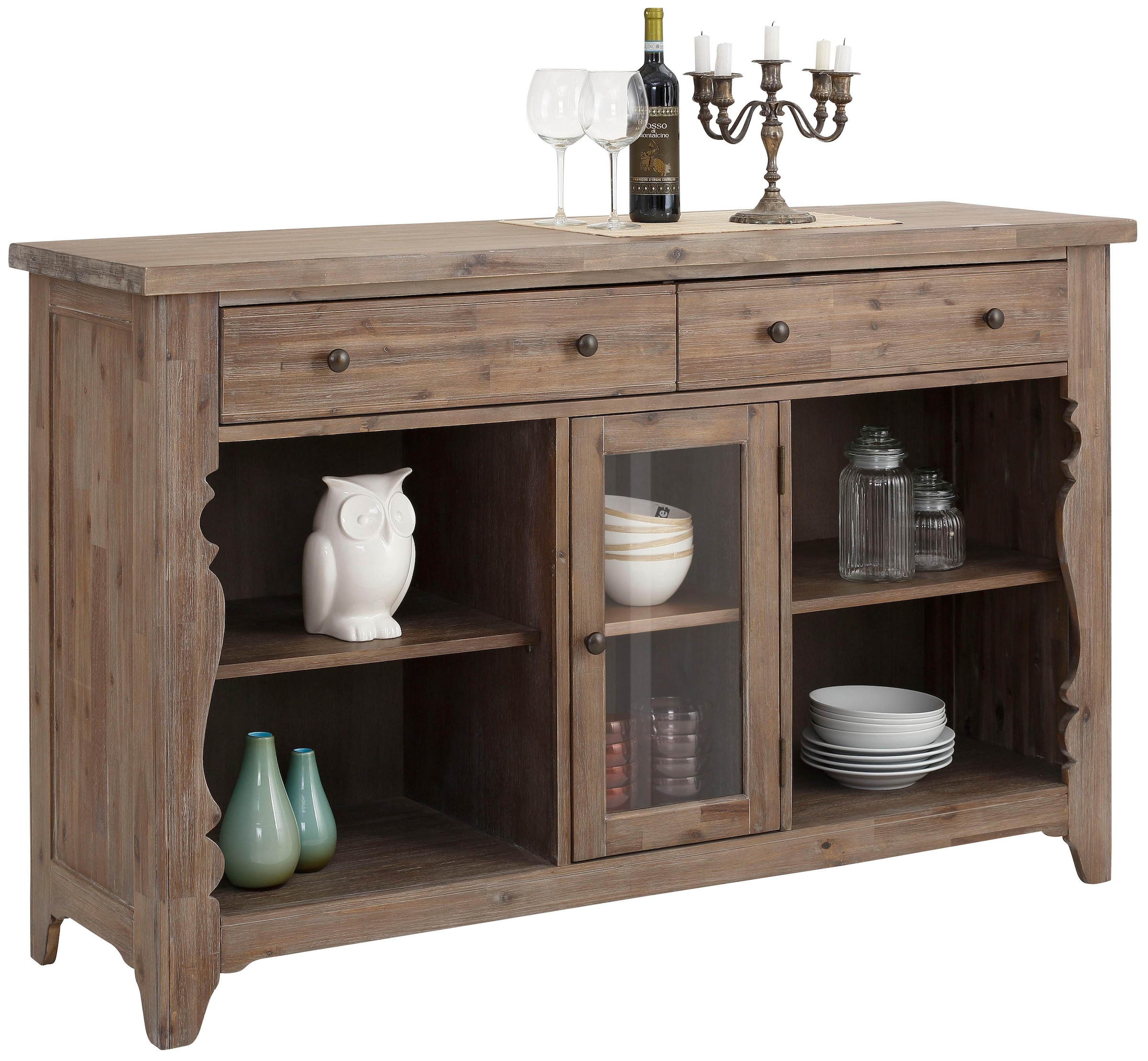 Sideboard »Magnolia«, im rustikalem Flair, aus massivem Akazienholz