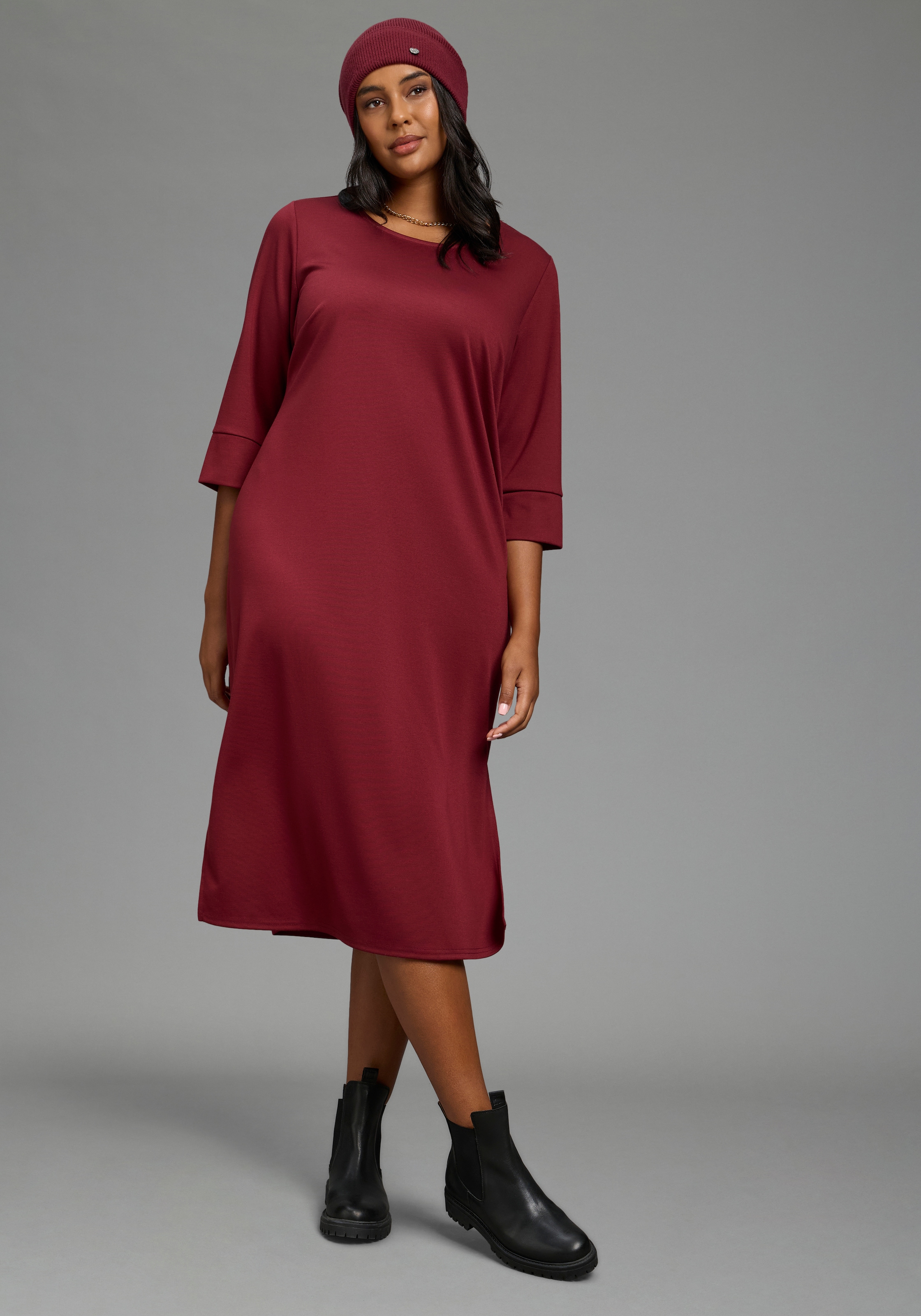 Laura Scott CURVE Midikleid »Große Größen« Midikleid in wadenlanger Schnittform, figurumspielende Passform