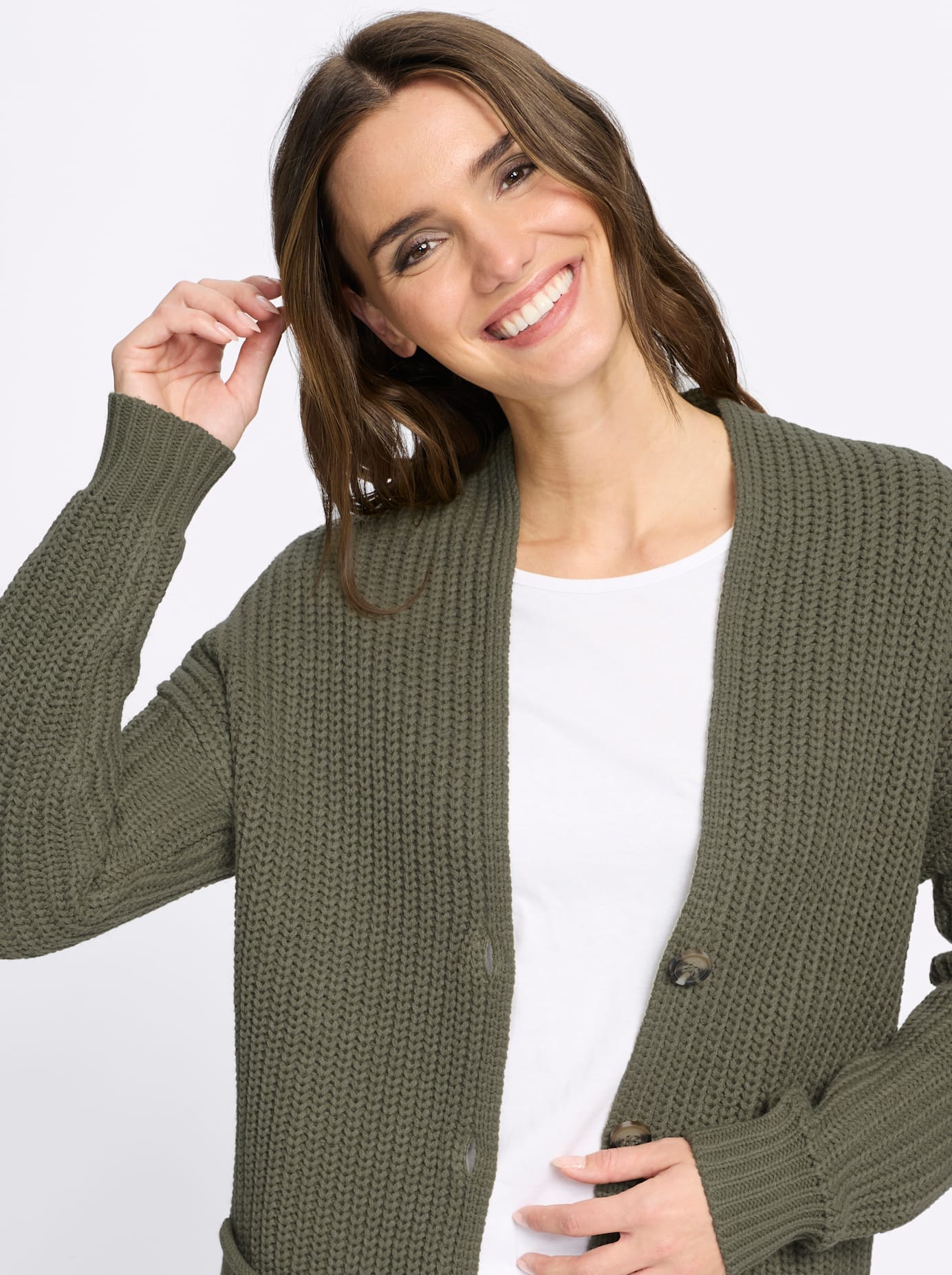Classic Basics Longstrickjacke
