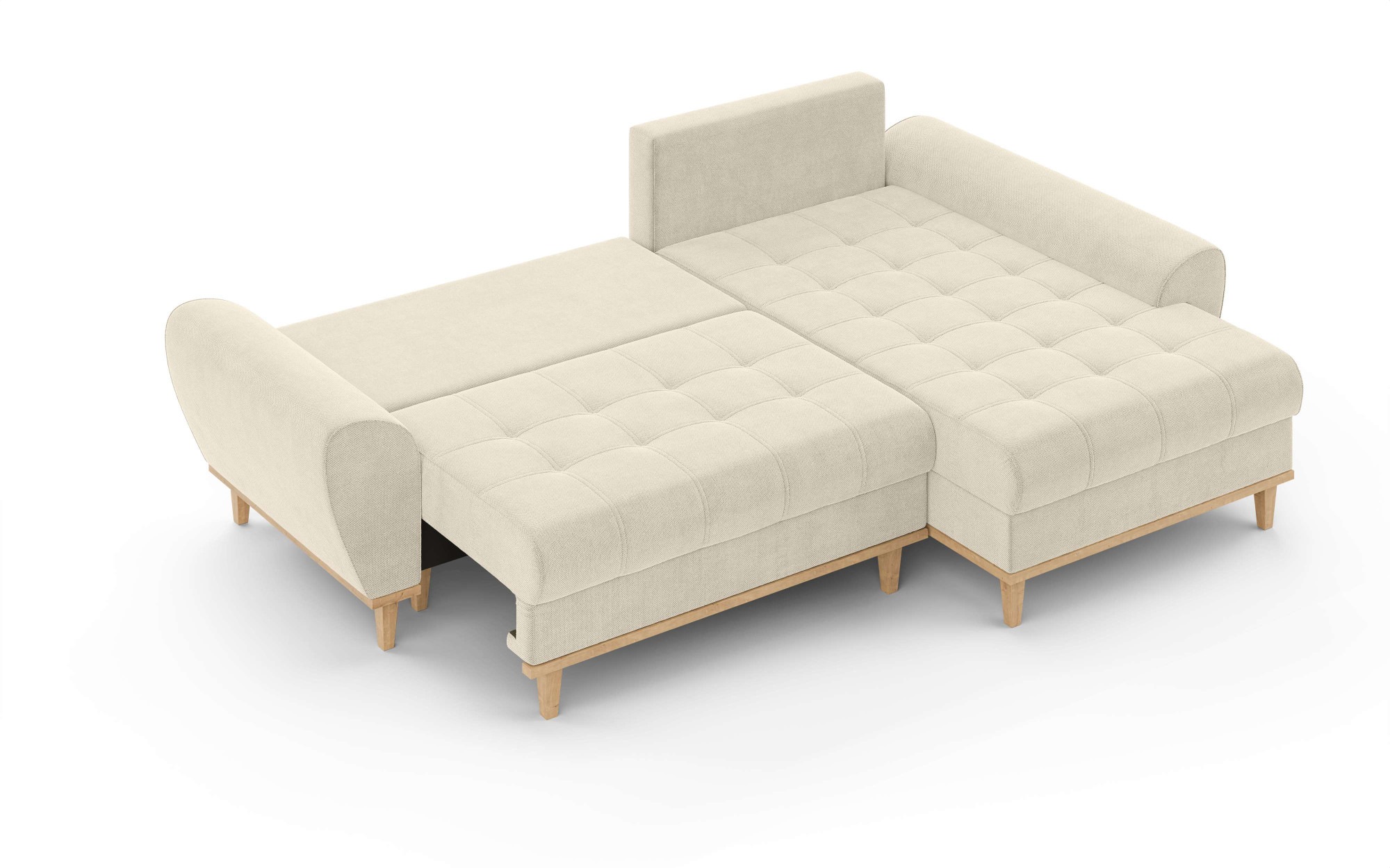 Home affaire Ecksofa »Ahrdorf mit Bettfunktion und Bettkasten, Maße: B/H/T 268/86/175 cm«, L-Form mit 3 Rückenkissen und moderne gerundete Armlehnen